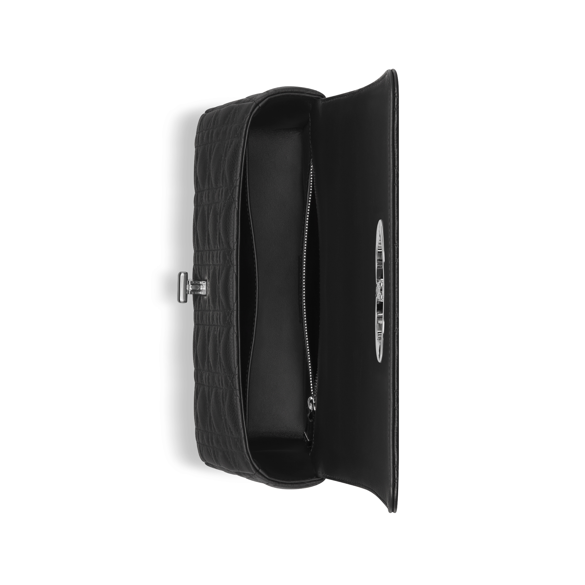 Medium Dior Caro Bag Black Supple Cannage Calfskin E06