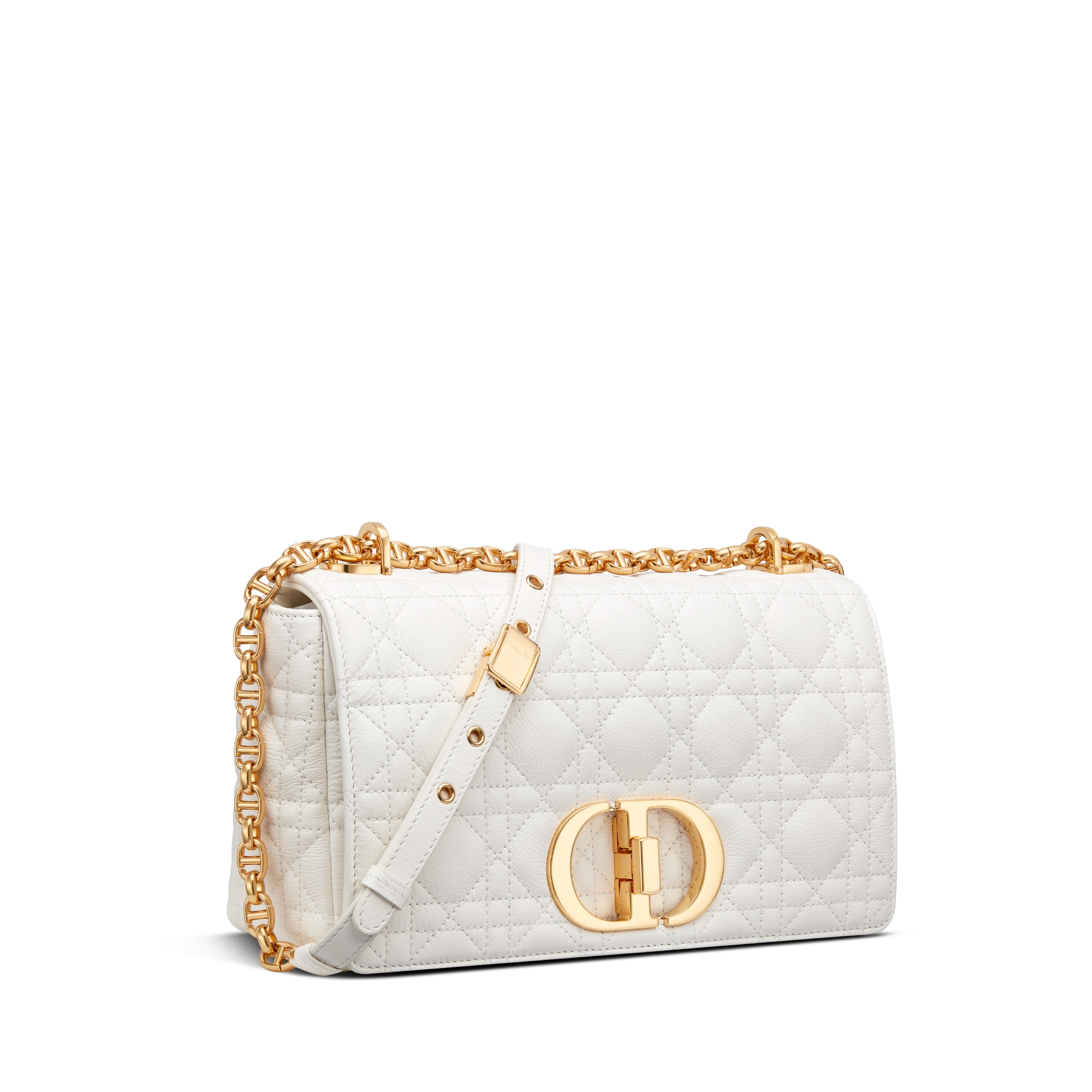 Medium Dior Caro Bag Ivory Supple Cannage Calfskin E03