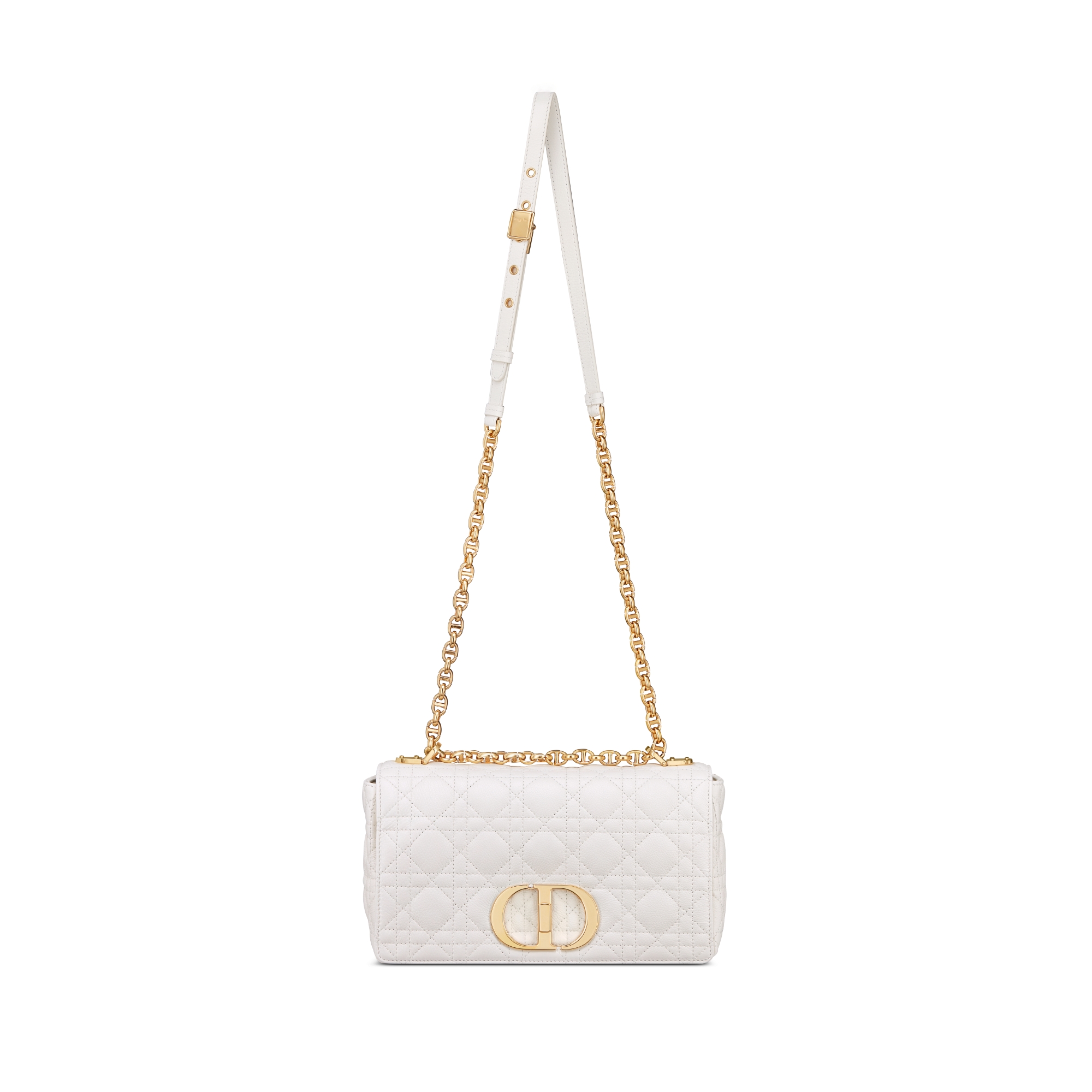 Medium Dior Caro Bag Ivory Supple Cannage Calfskin E07