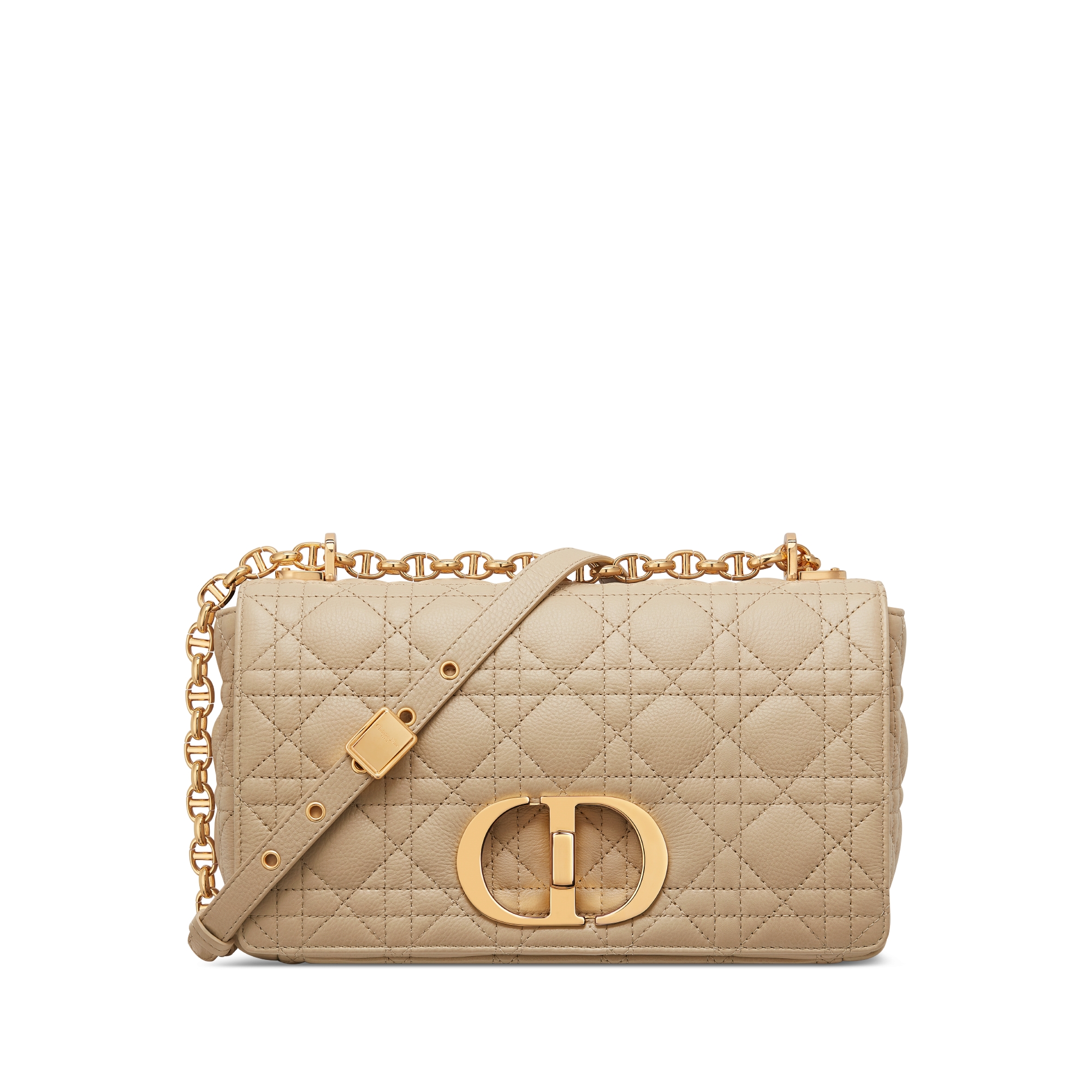 Medium Dior Caro Bag Rope Beige Supple Cannage Calfskin E01
