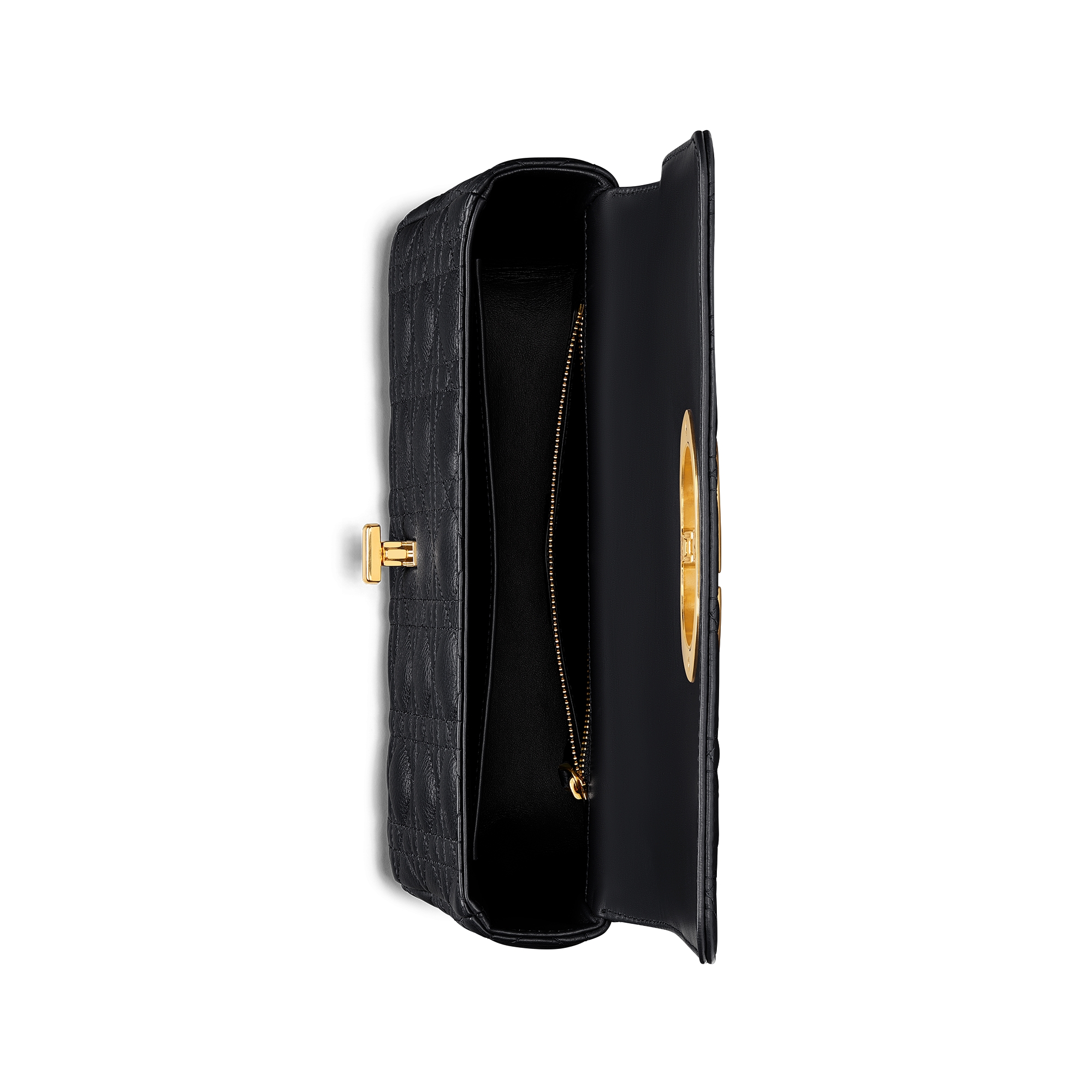 Medium Dior Caro Bag Black Supple Cannage Calfskin E06