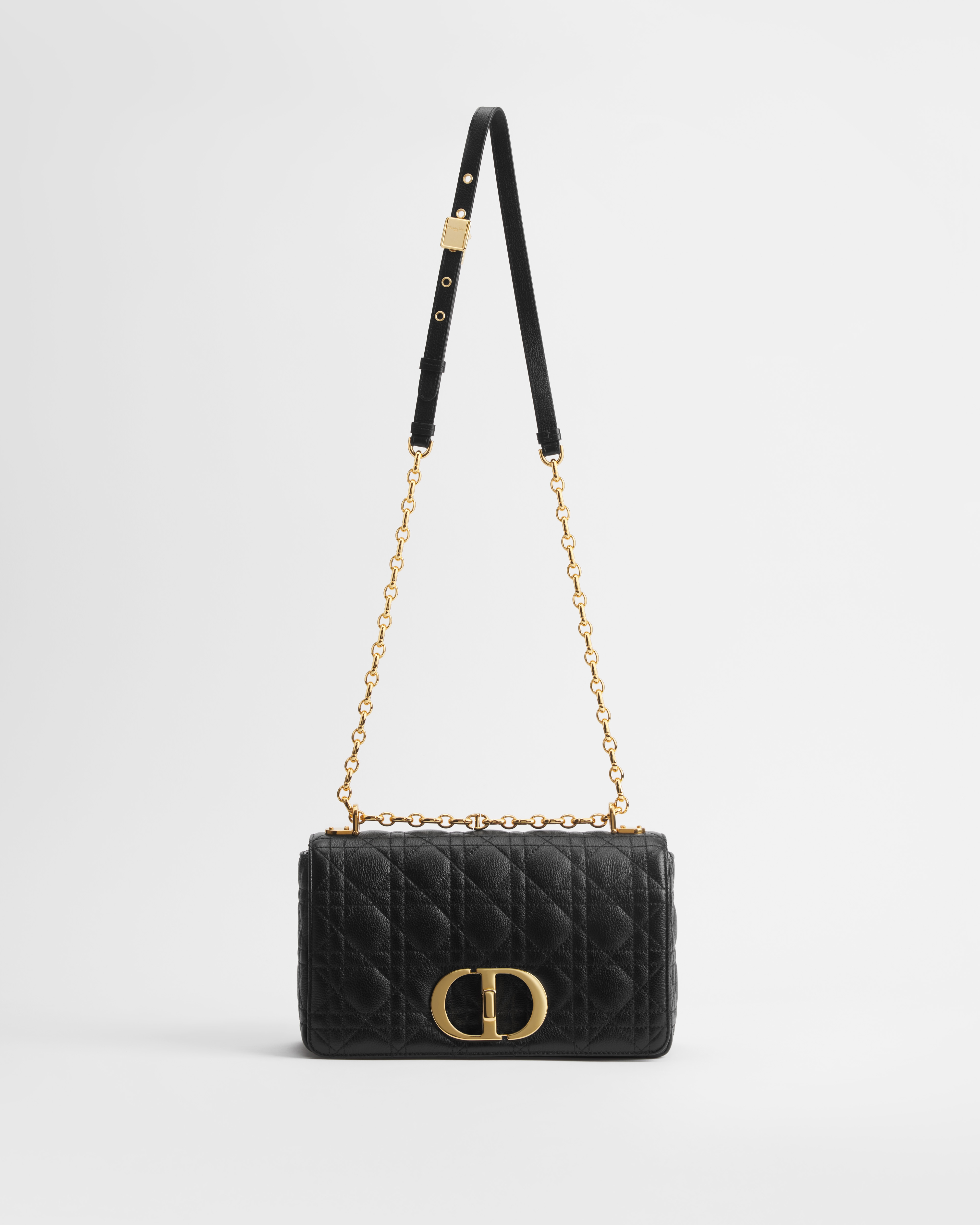 Sac Dior Caro Medium Cuir de veau Cannage souple noir E07