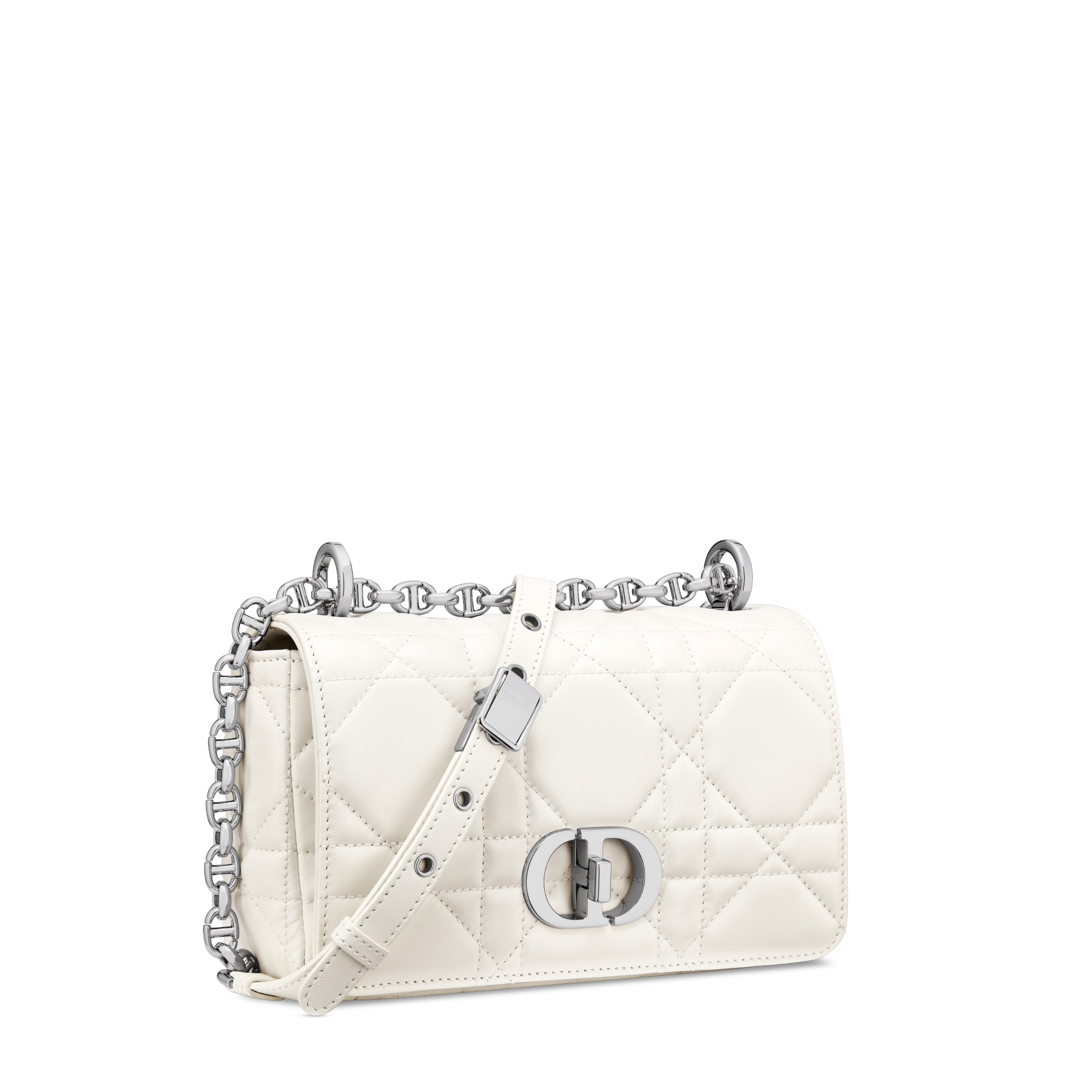 Small Soft Dior Caro Bag Latte Macrocannage Lambskin E03