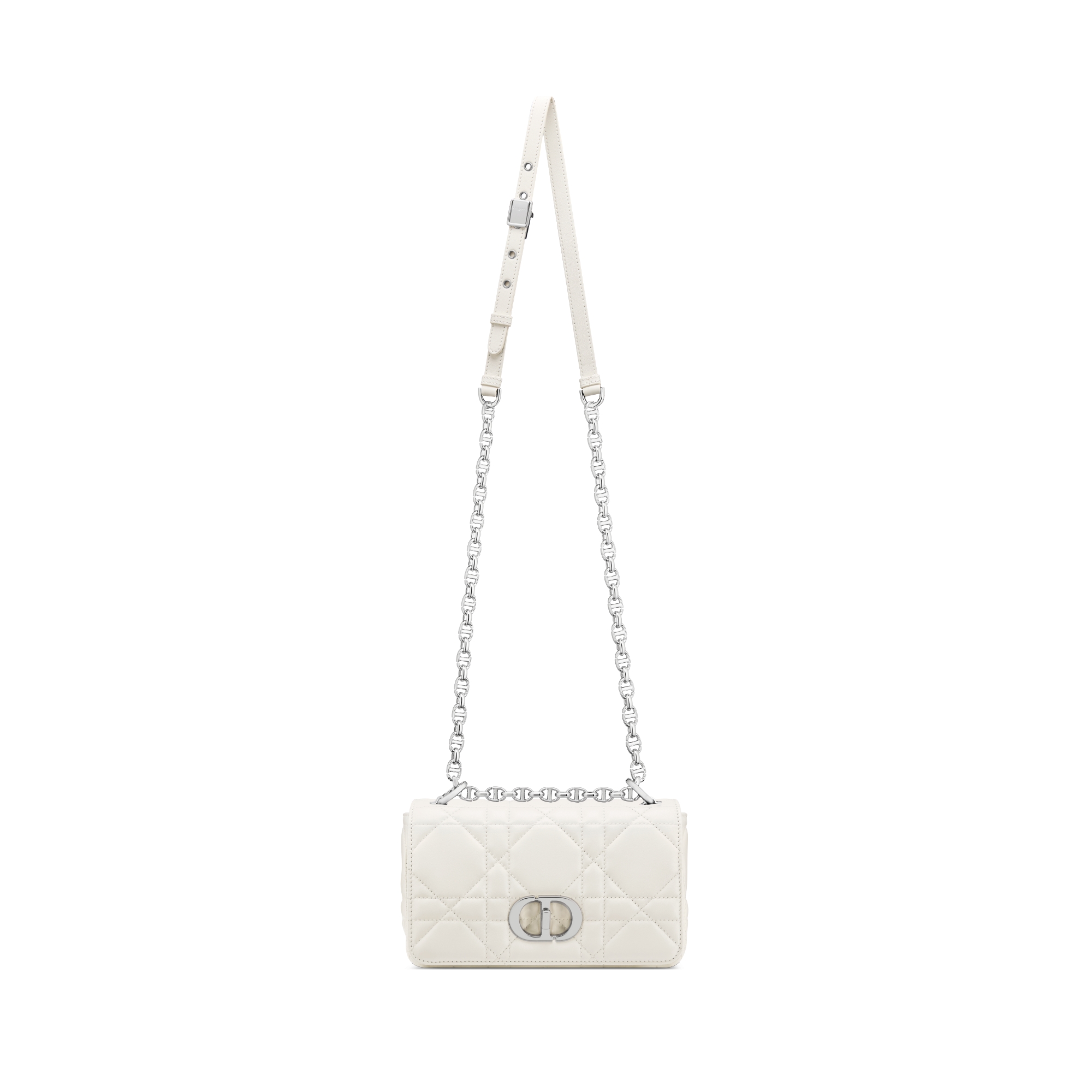 Small Soft Dior Caro Bag Latte Macrocannage Lambskin E07