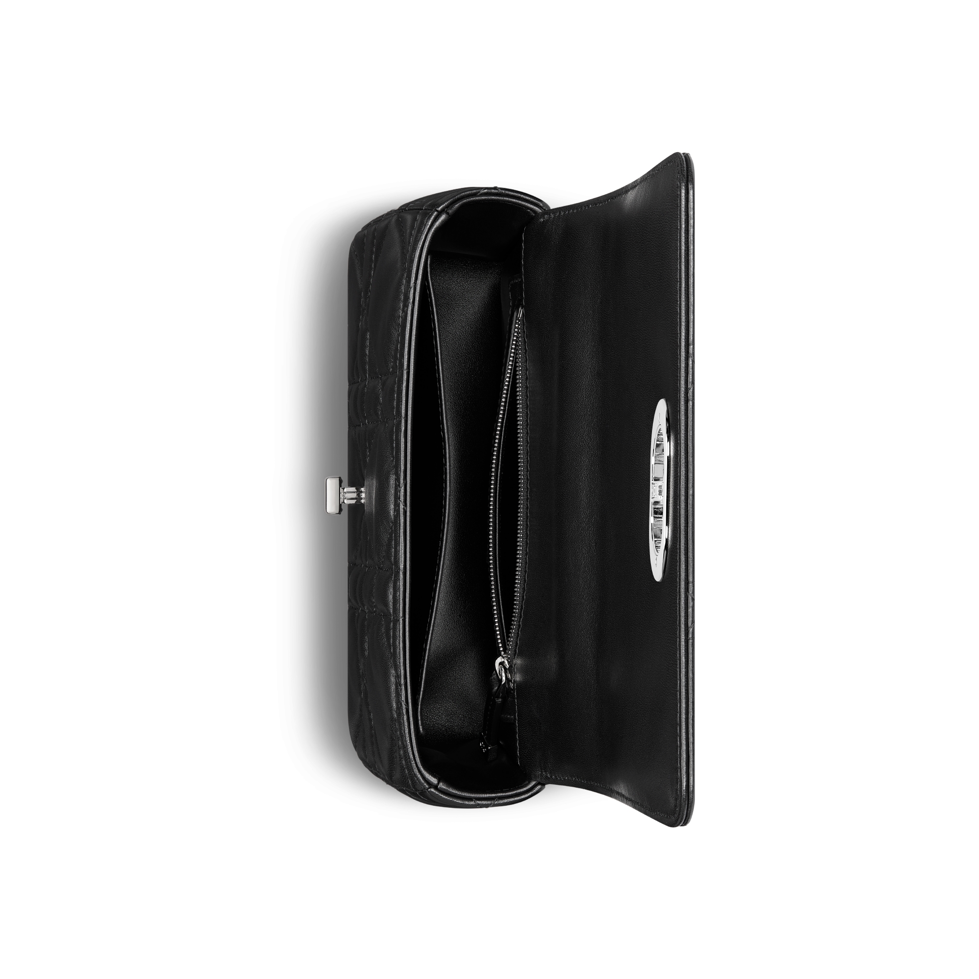 Kleine Soft Dior Caro Tasche Macrocannage Lammleder in Schwarz E06