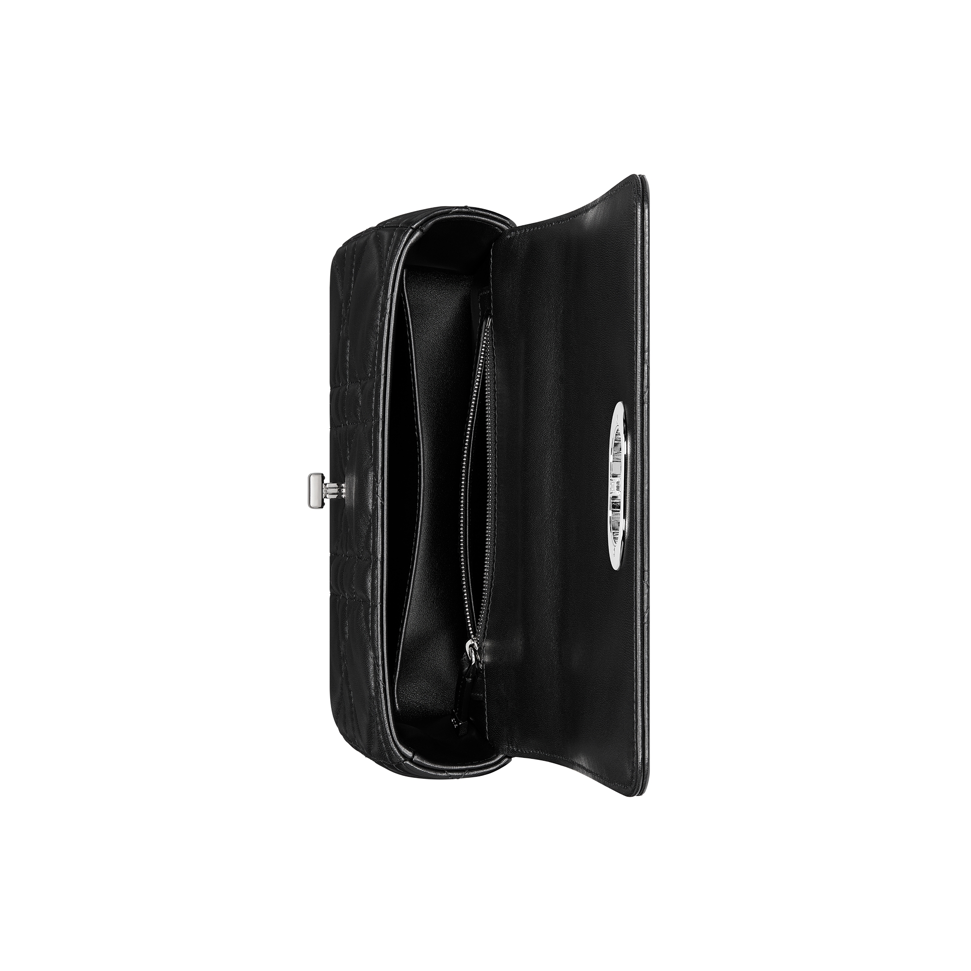 Small Soft Dior Caro Bag Black Macrocannage Lambskin E06