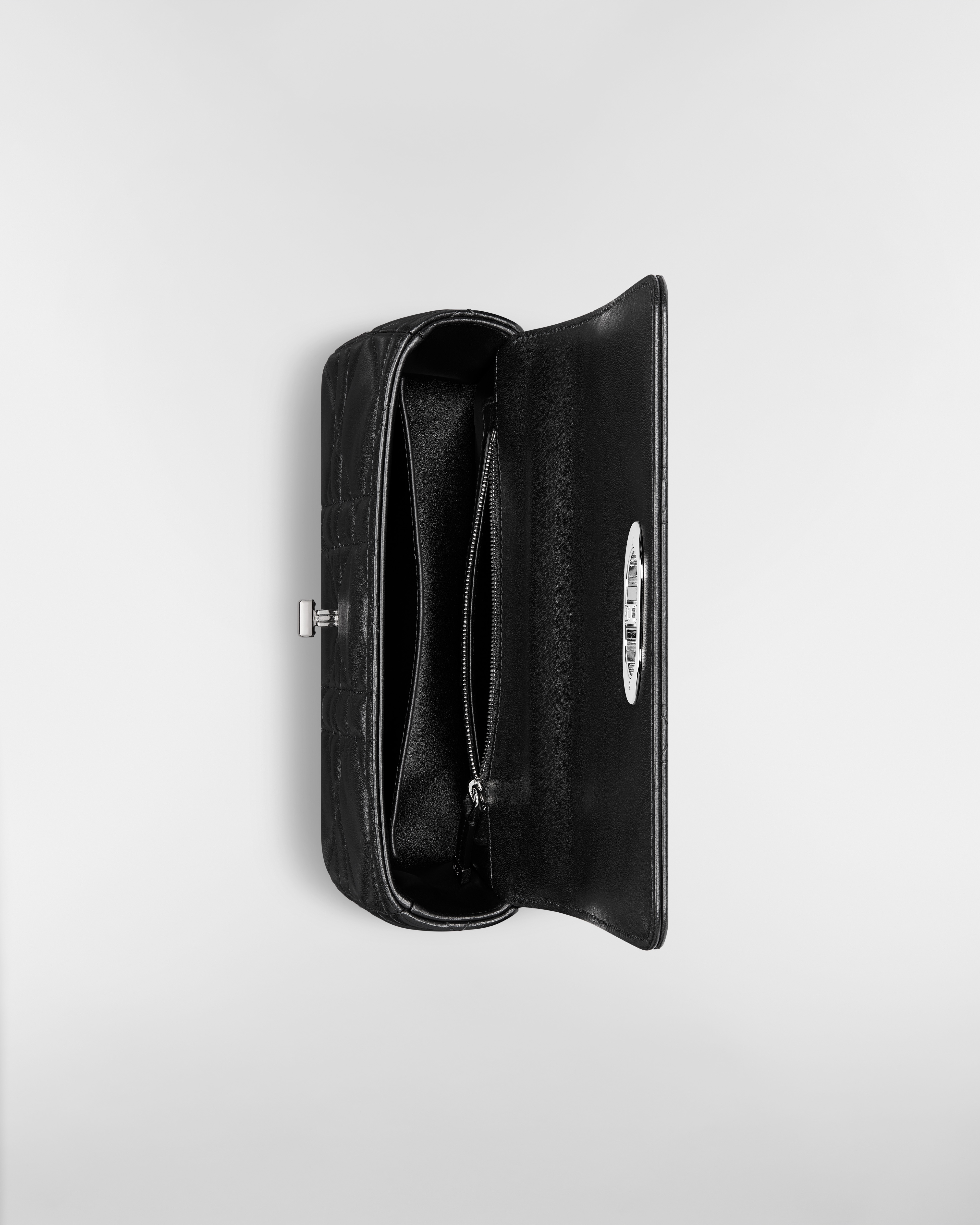 Small Soft Dior Caro Bag Black Macrocannage Lambskin E06