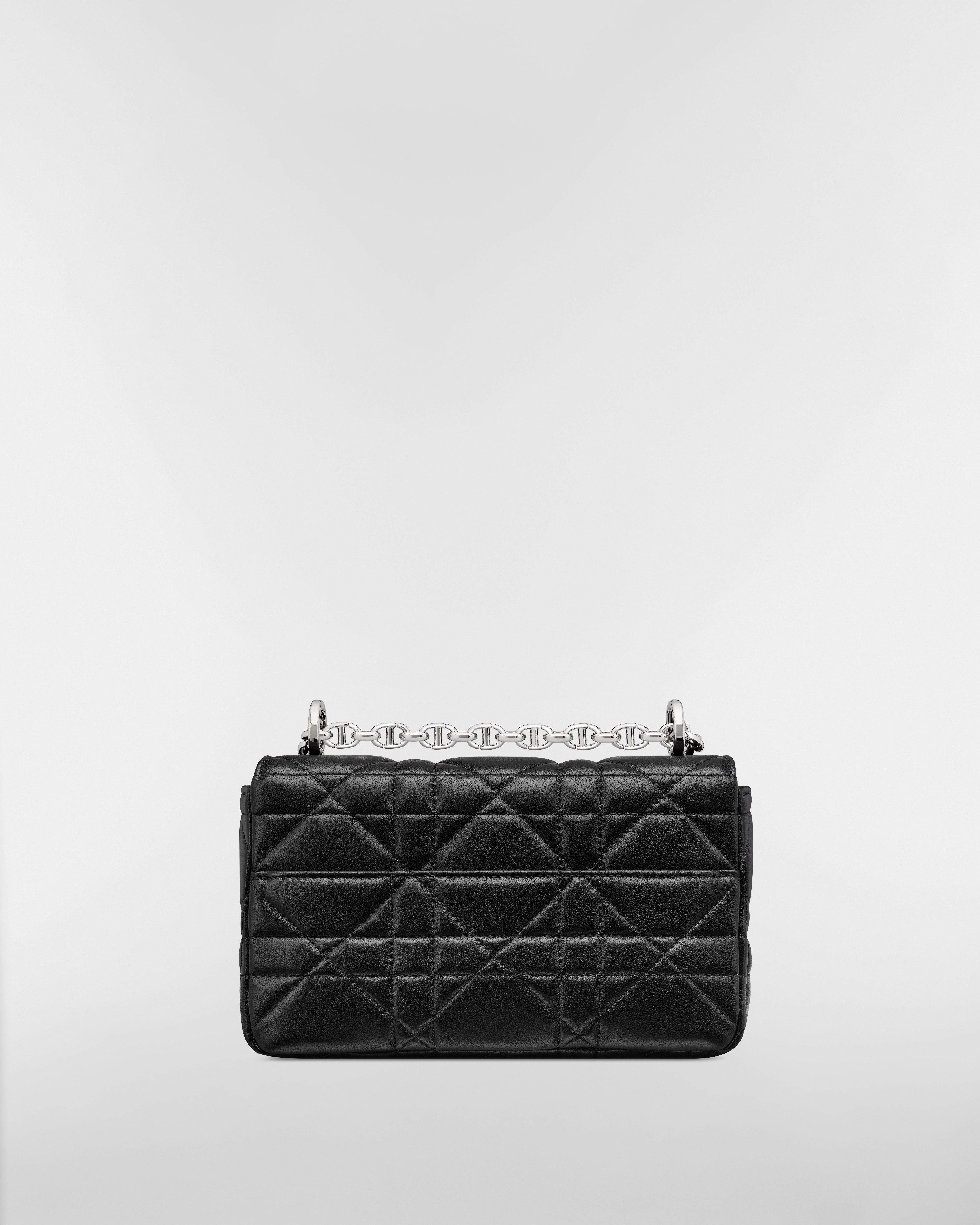 Small Soft Dior Caro Bag Black Macrocannage Lambskin E08