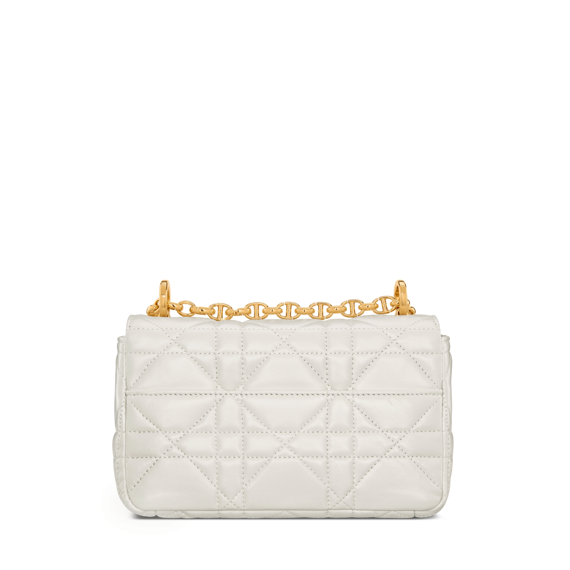 Sac Soft Dior Caro Small Cuir d'agneau Macrocannage couleur latte E08