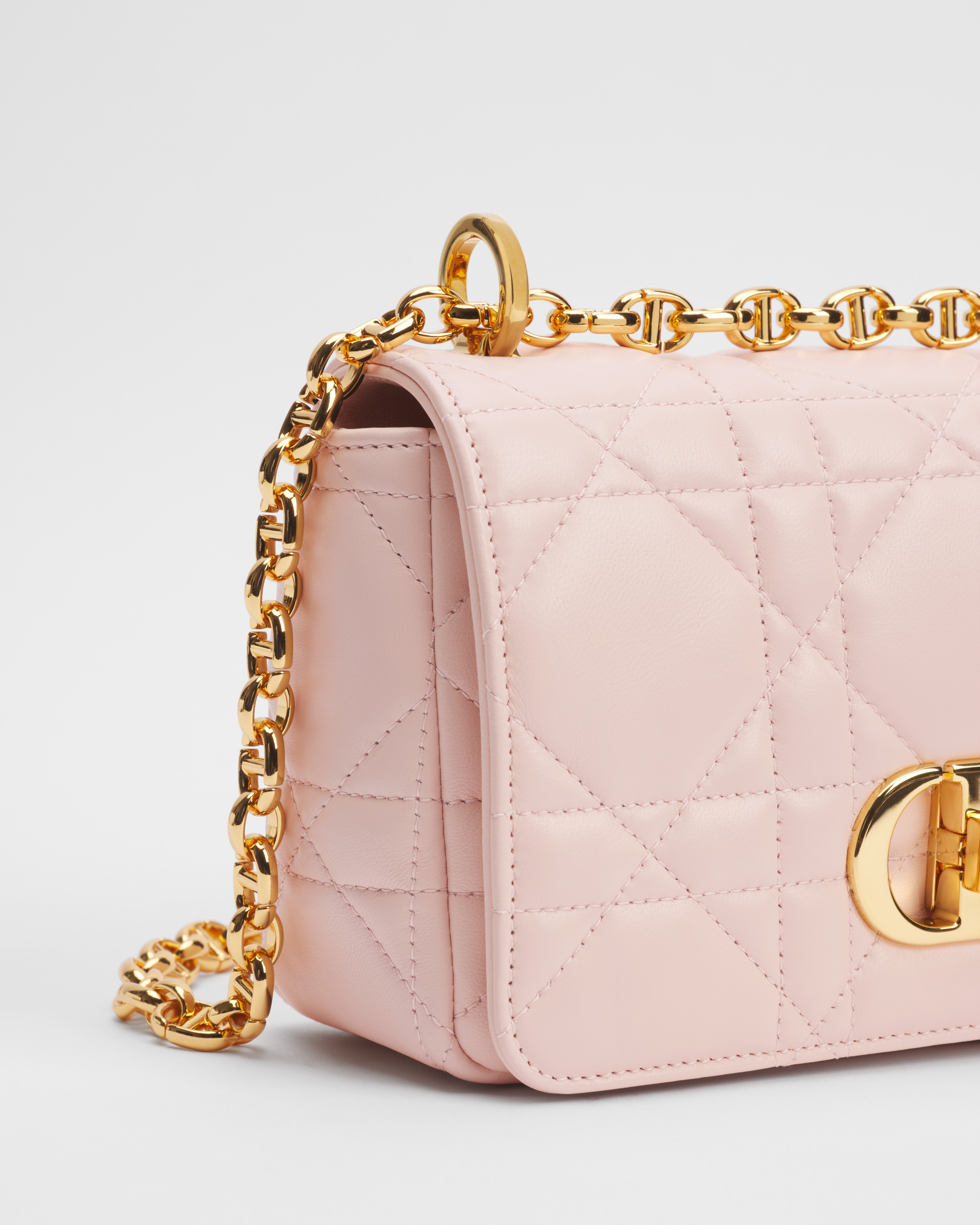 Soft Dior Caro 스몰 백 파우더 핑크 매크로까나쥬 양가죽 E09