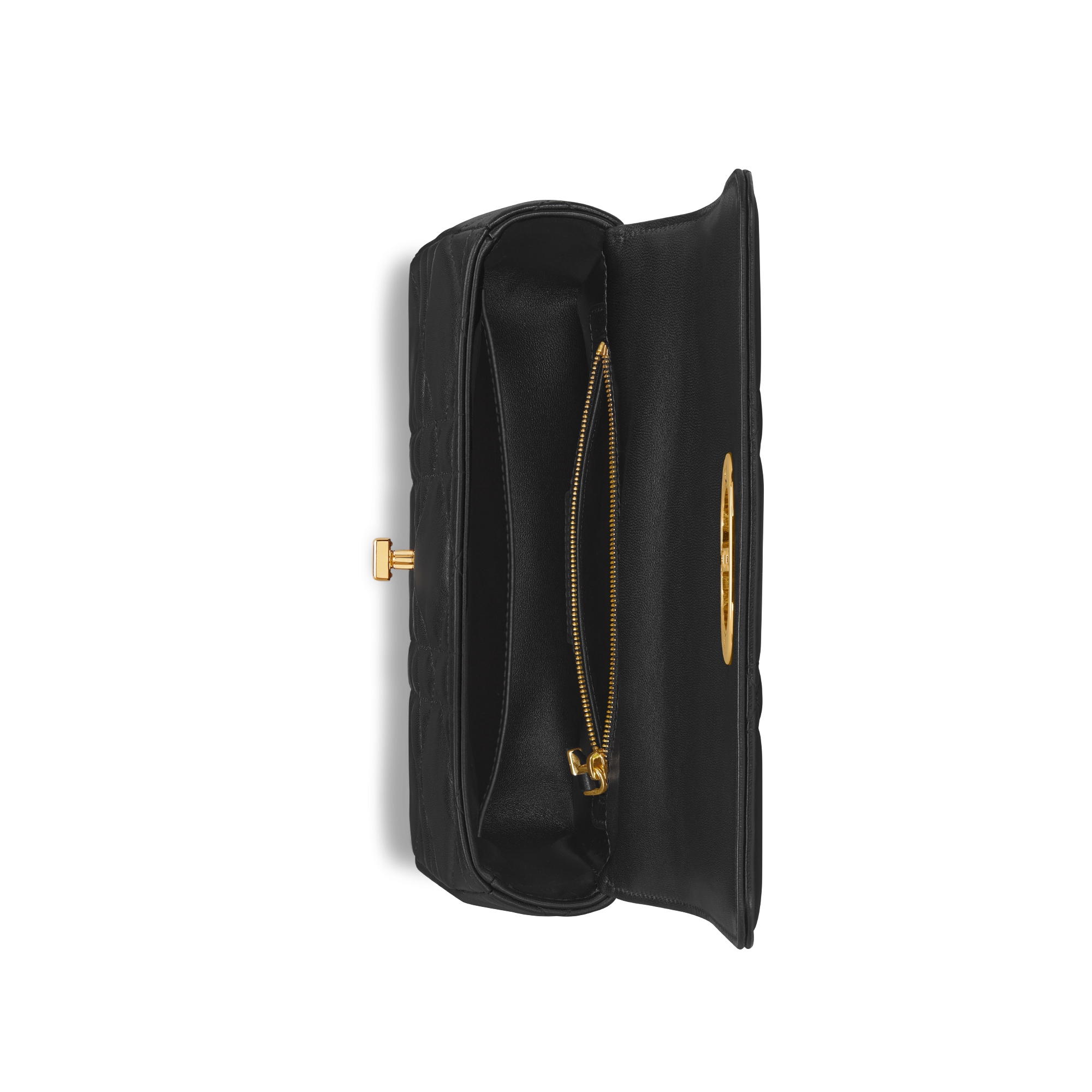 Soft Dior Caro 小型包 黑色 Macrocannage 大籐格紋羊皮 E06