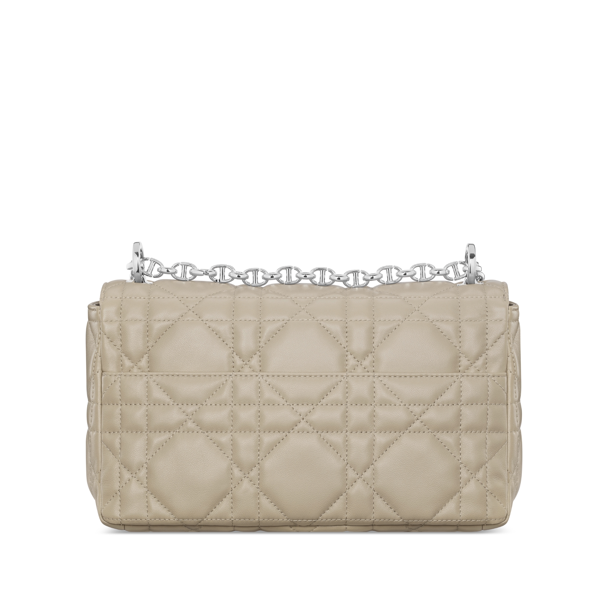 Soft Dior Caro 中型包 淺駝米色 Macrocannage 大籐格紋羊皮 E08