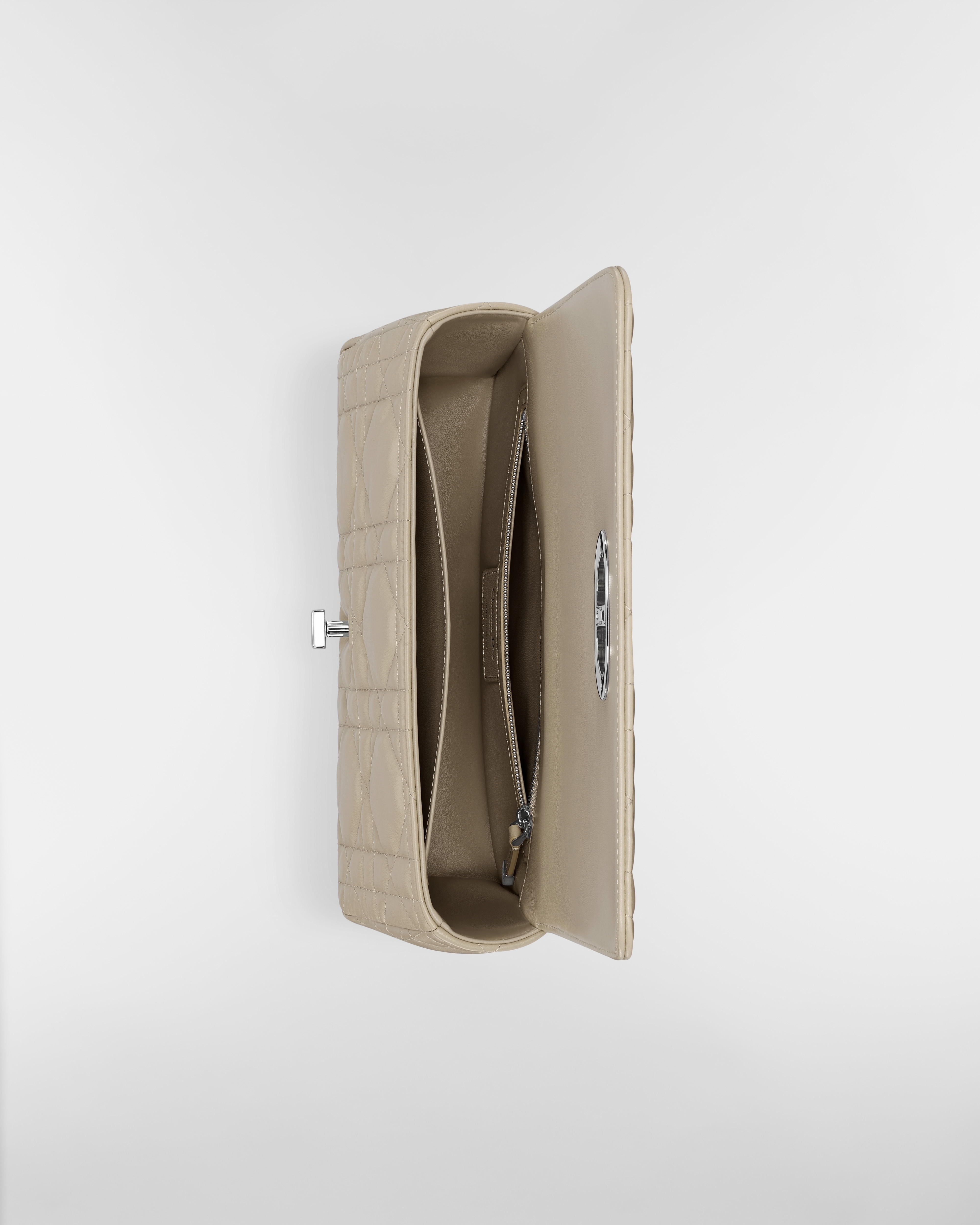 Medium Soft Dior Caro Bag Rope Beige Macrocannage Lambskin E06