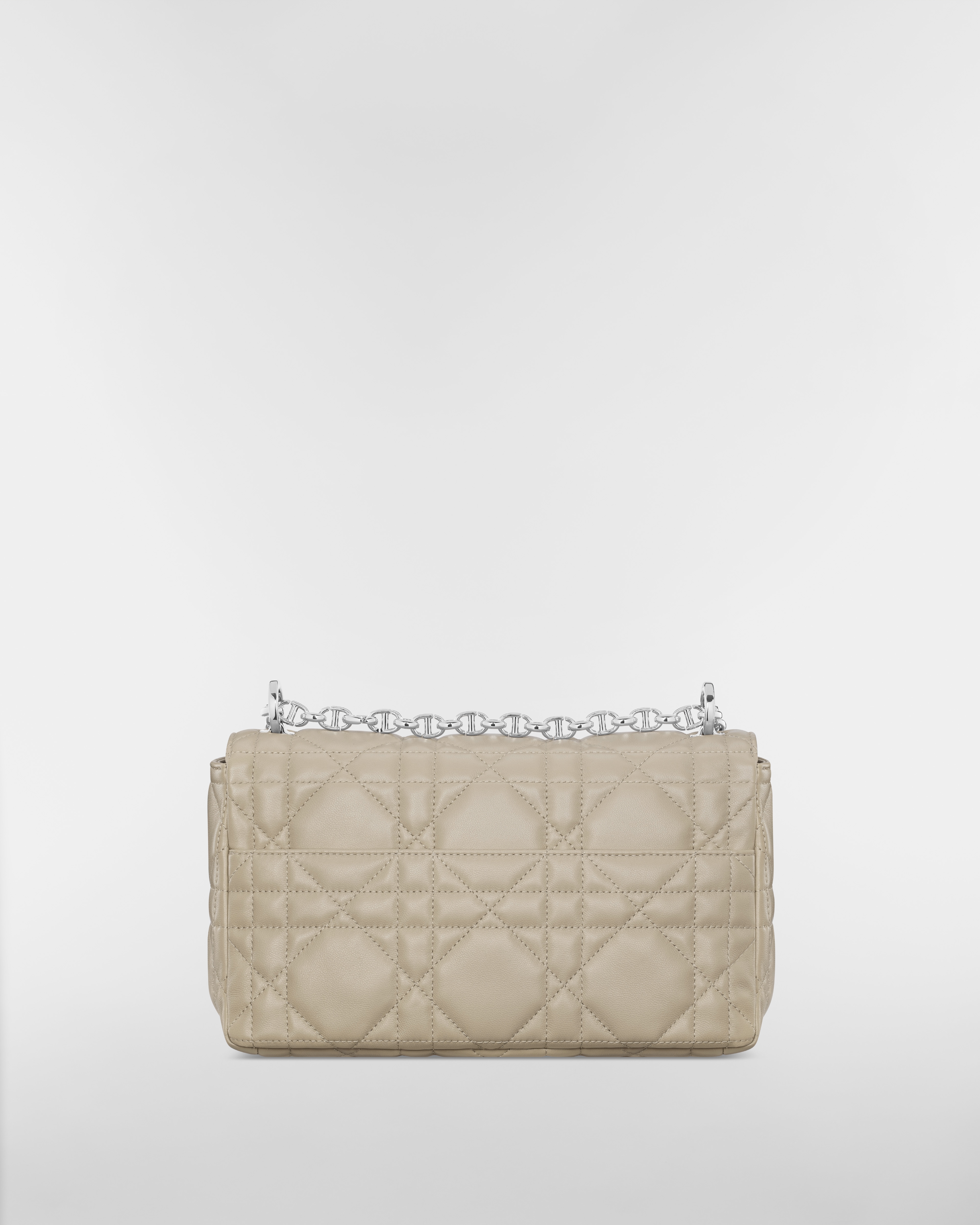 Medium Soft Dior Caro Bag Rope Beige Macrocannage Lambskin E08