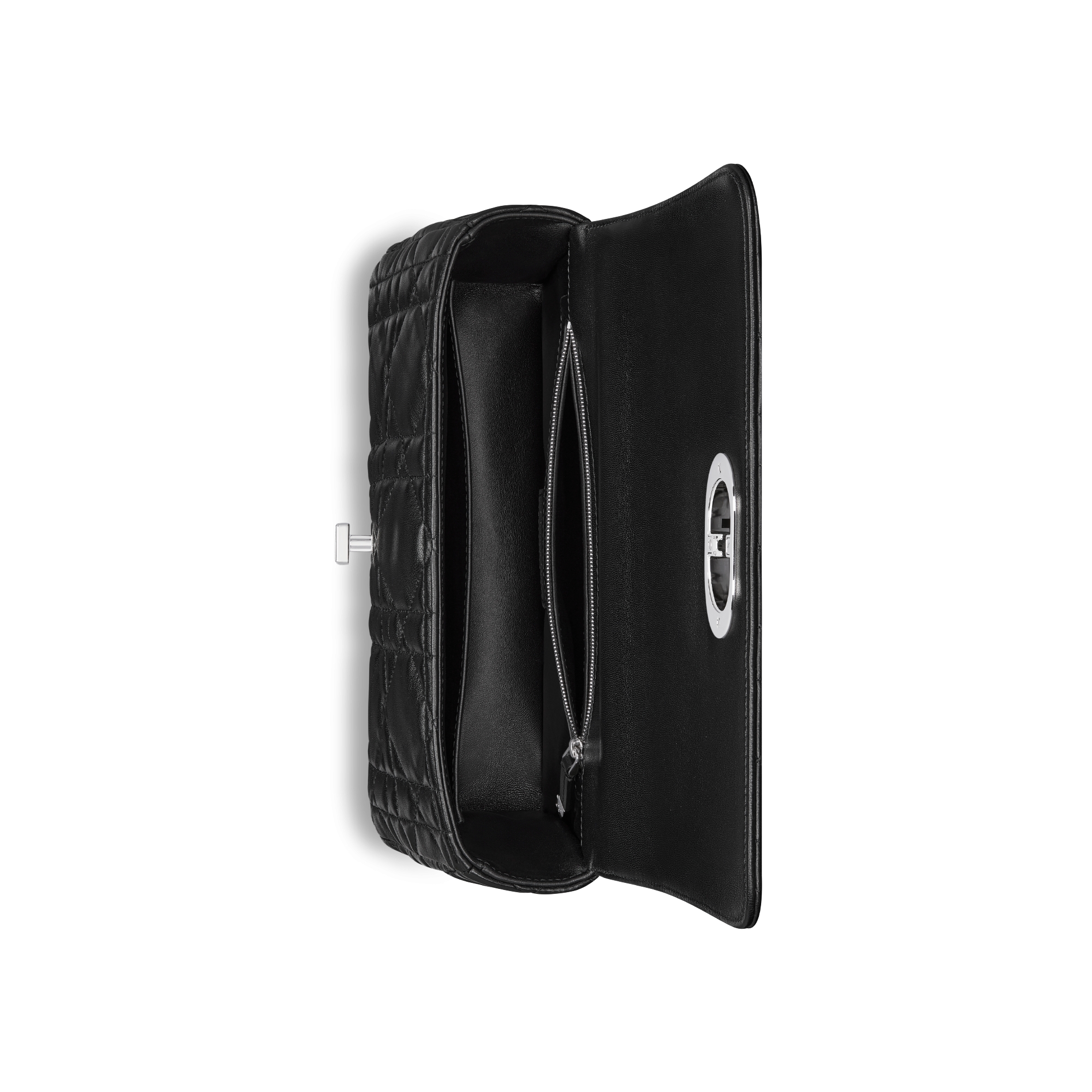 Medium Soft Dior Caro Bag Black Macrocannage Lambskin E06