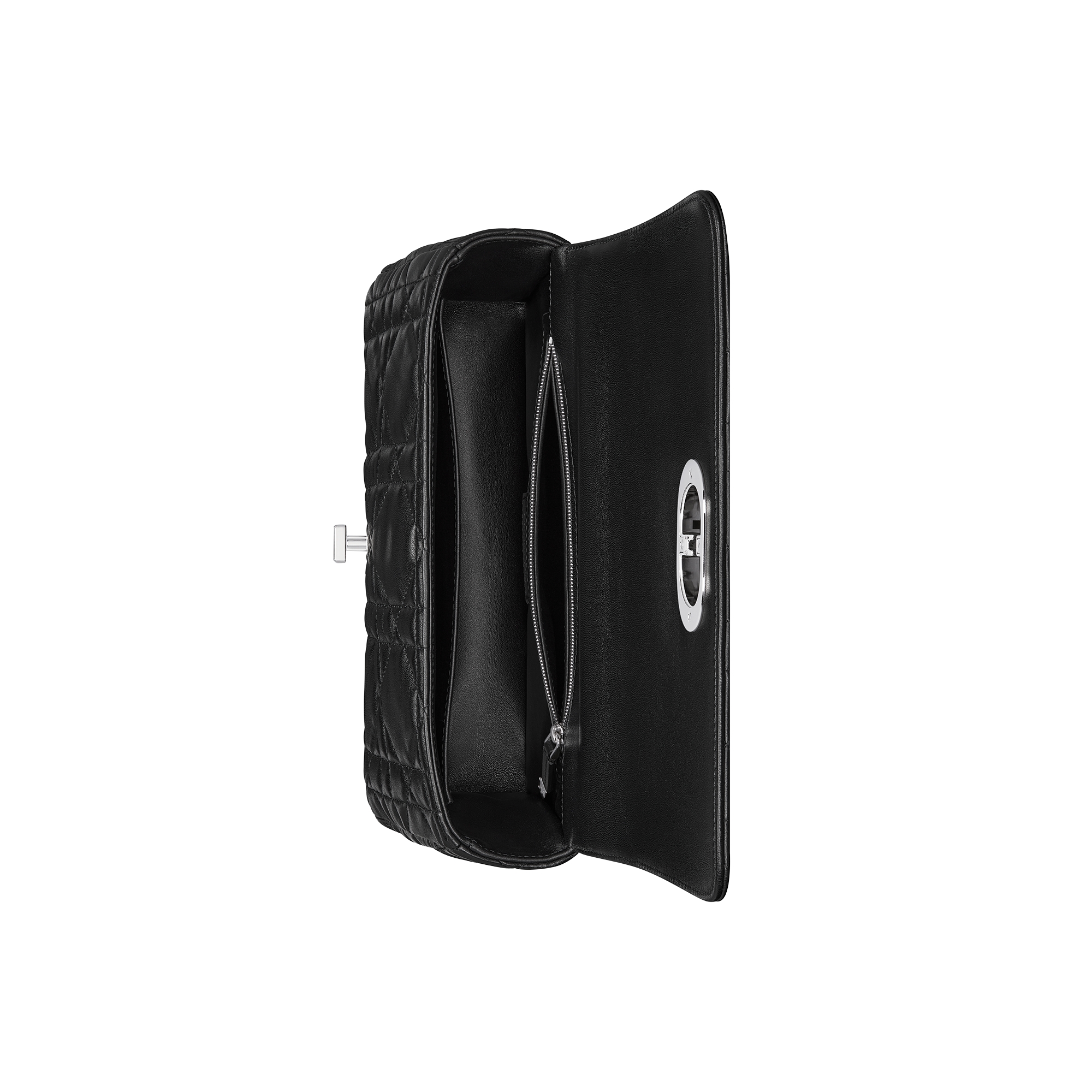 Medium Soft Dior Caro Bag Black Macrocannage Lambskin E06