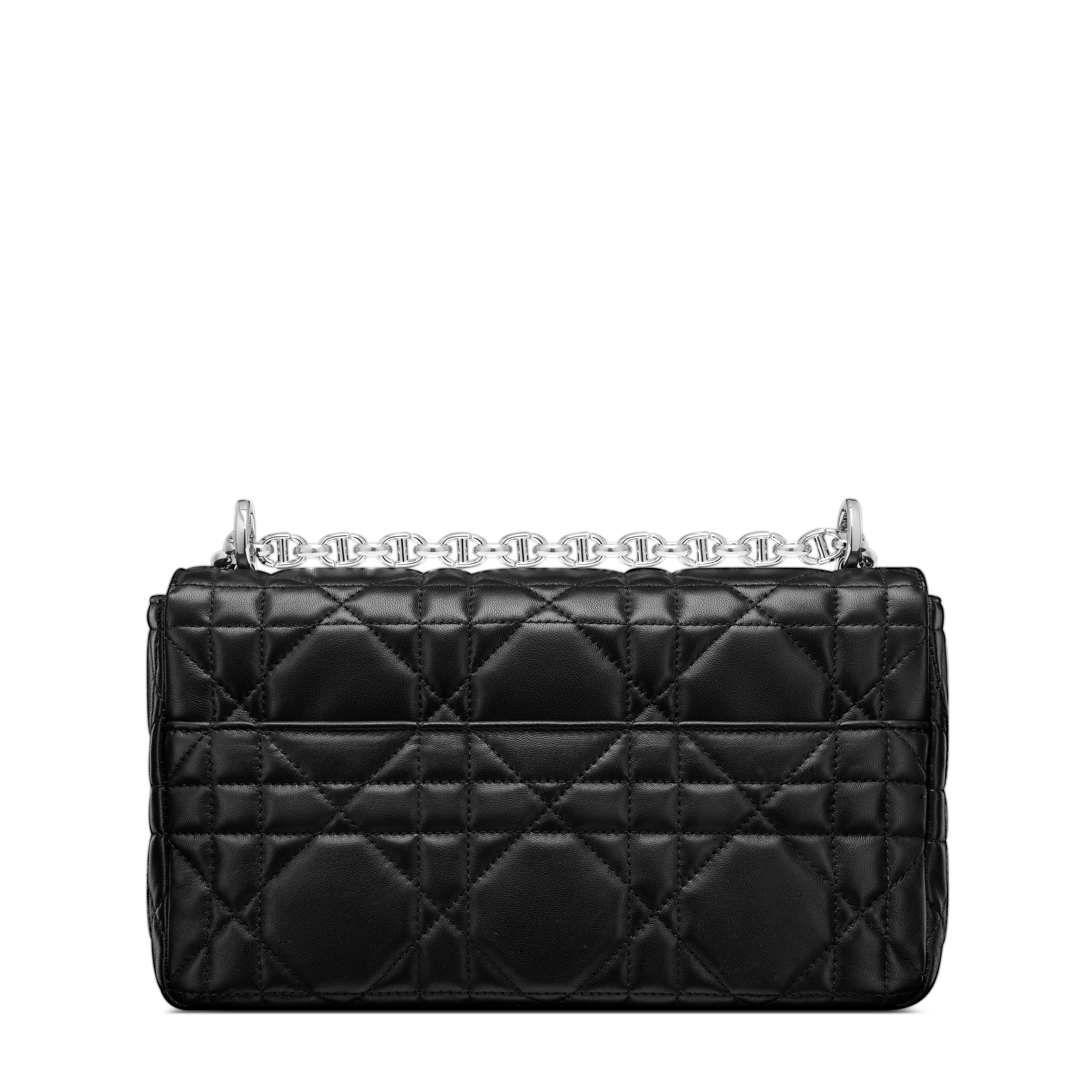 Medium Soft Dior Caro Bag Black Macrocannage Lambskin E08