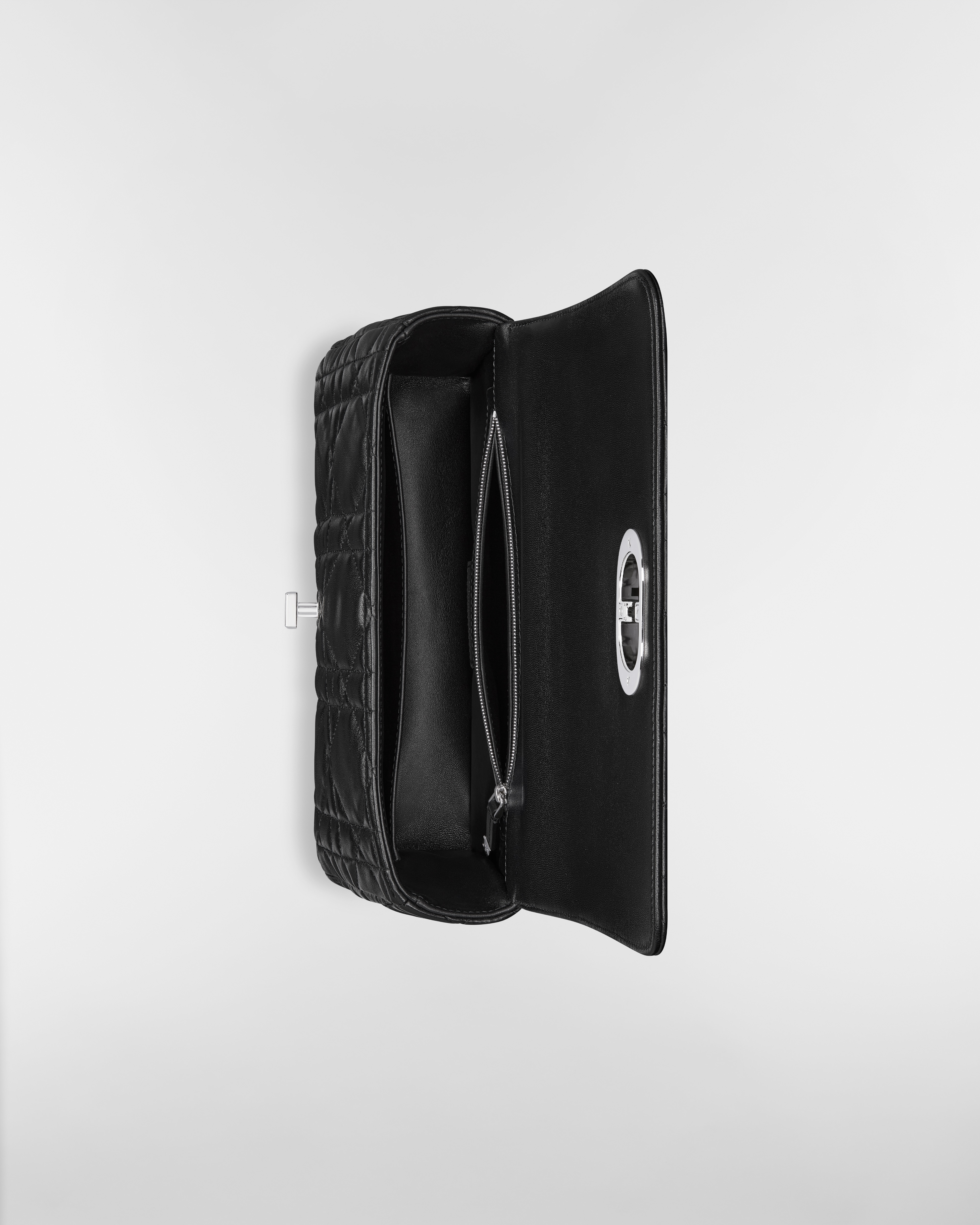 Medium Soft Dior Caro Bag Black Macrocannage Lambskin E06