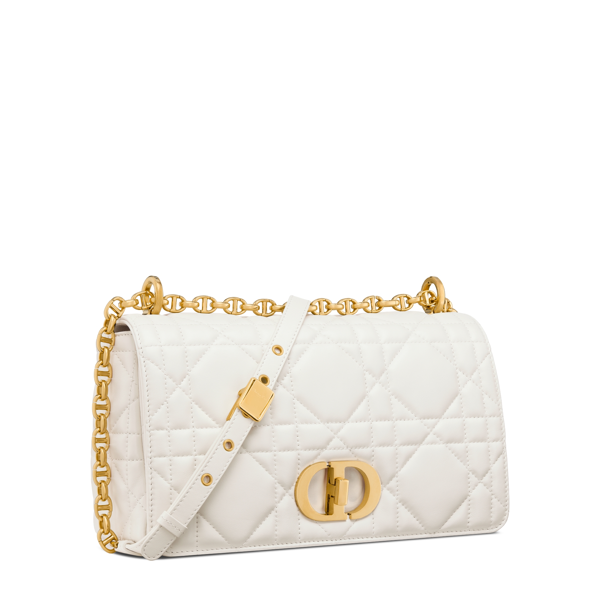 Medium Soft Dior Caro Bag Latte Macrocannage Lambskin E03