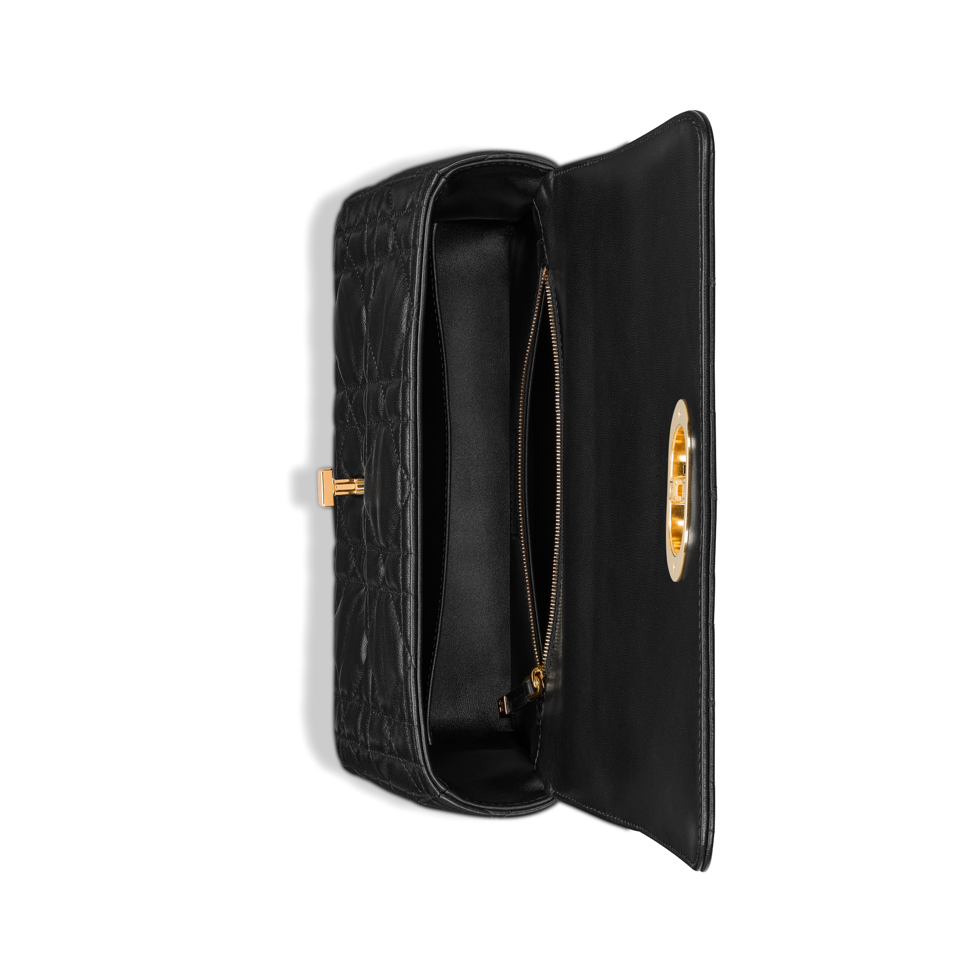 Sac Soft Dior Caro Medium Cuir d'agneau Macrocannage noir E06