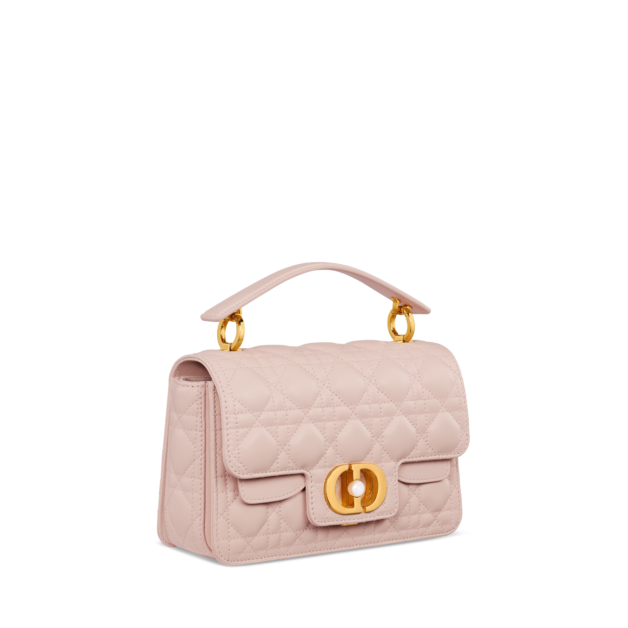 Small Dior Jolie Top Handle Bag Powder Pink Cannage Calfskin E03