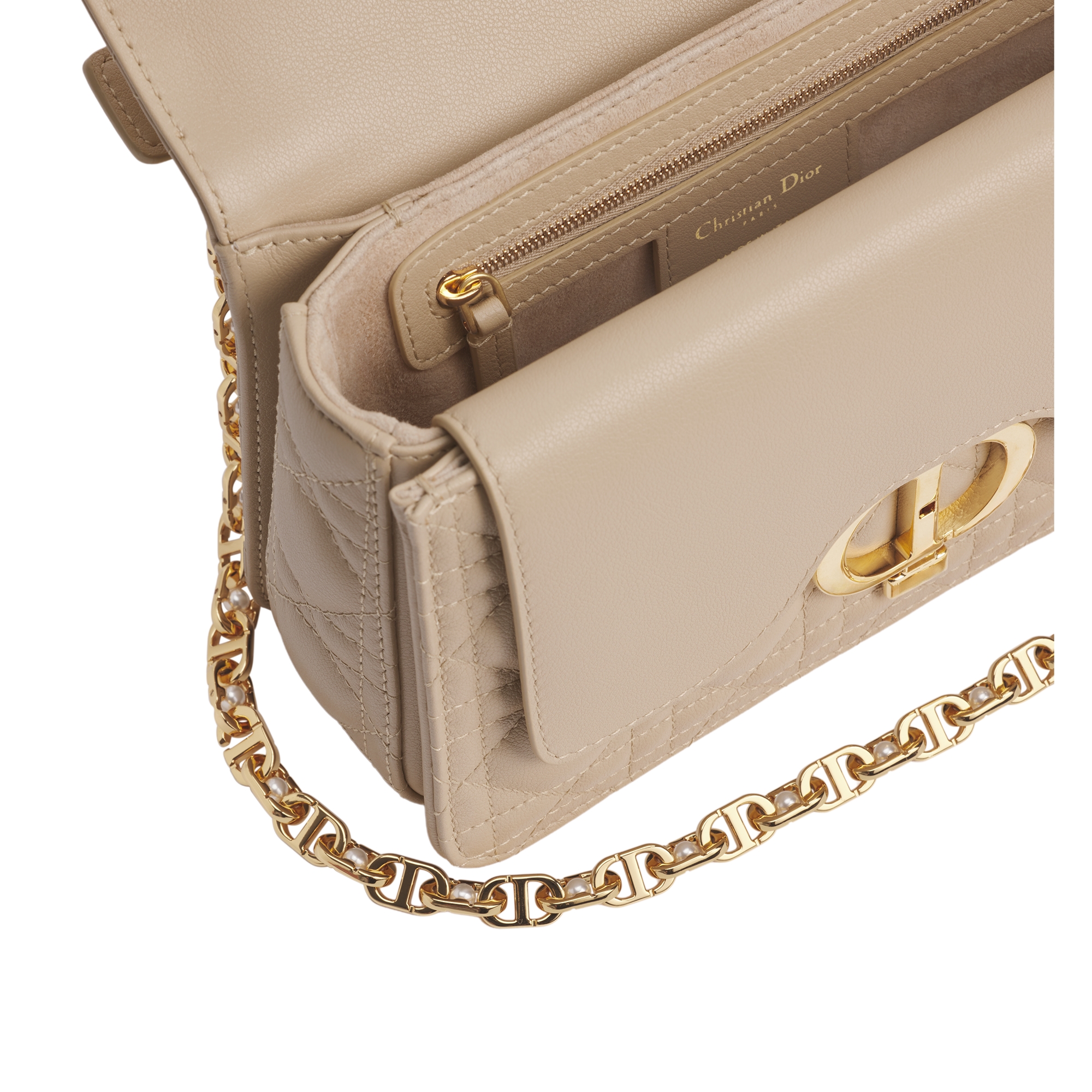 Small Dior Jolie Top Handle Bag Powder Beige Cannage Calfskin E06