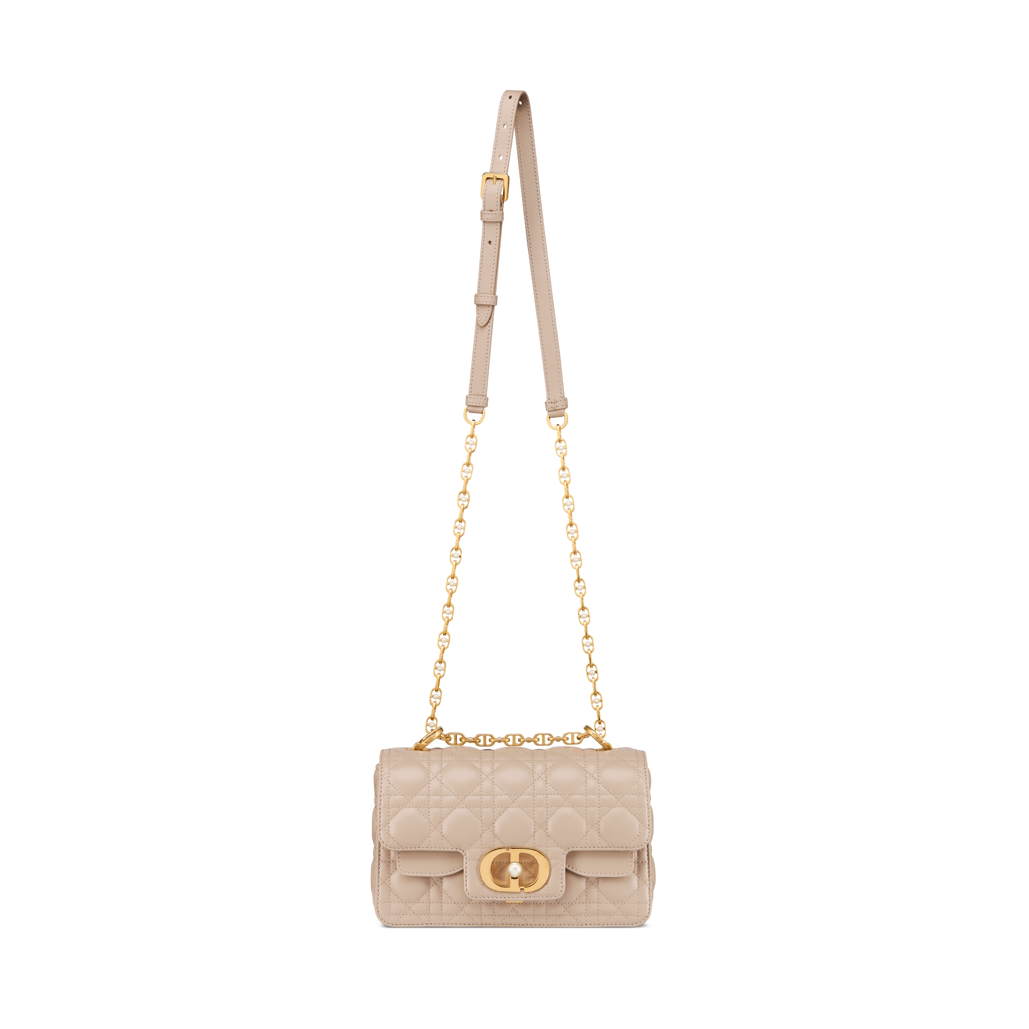 Small Dior Jolie Top Handle Bag Powder Beige Cannage Calfskin E07