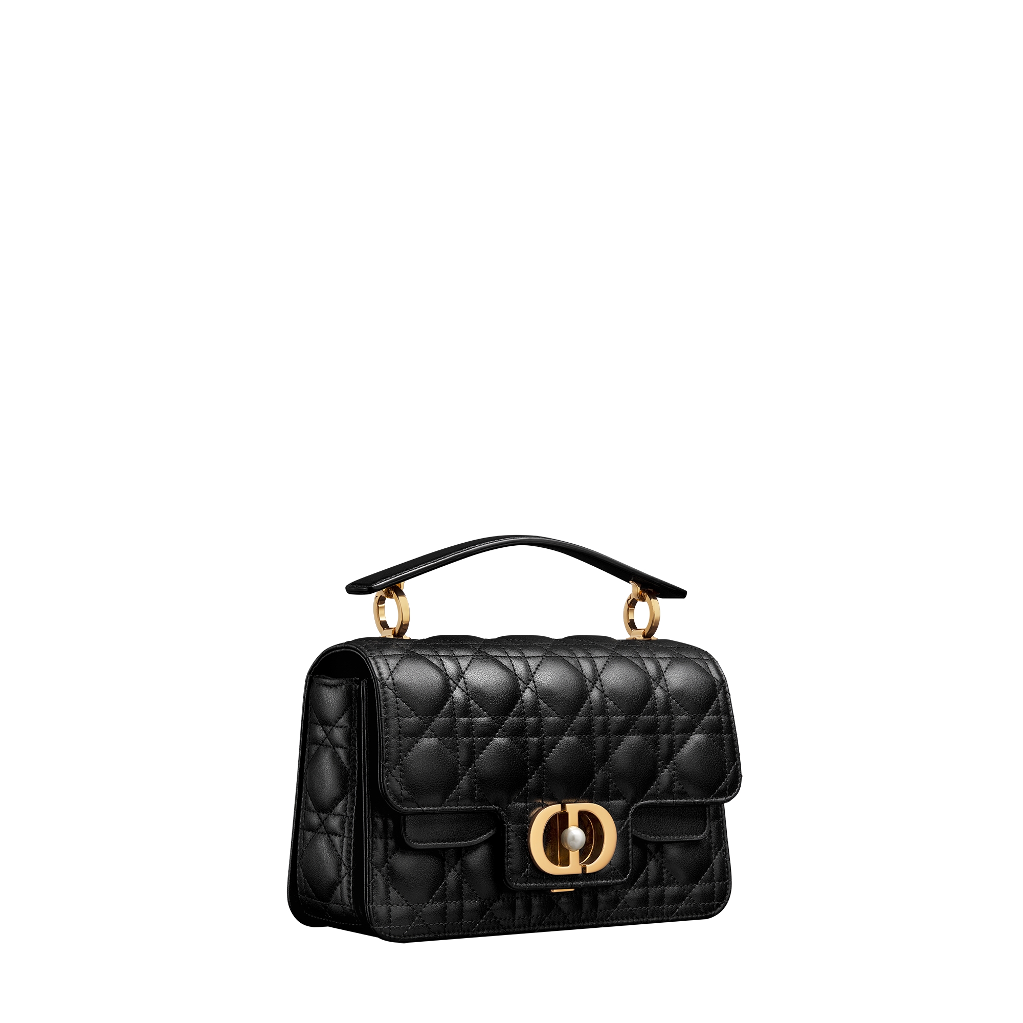 Small Dior Jolie Top Handle Bag Black Cannage Calfskin E03