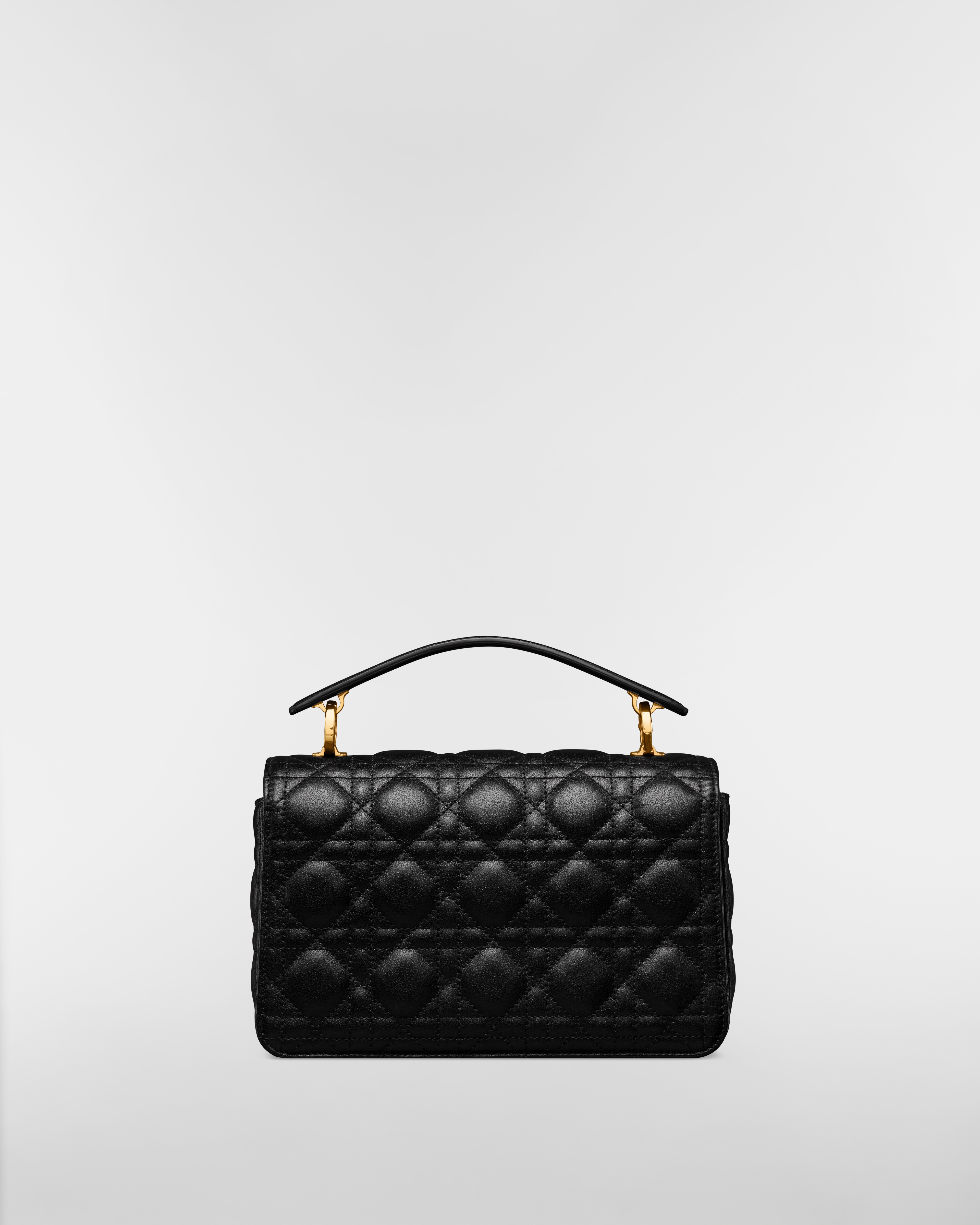 Bolsa Dior Jolie Top Handle pequena Couro de vitelo Cannage preto E08