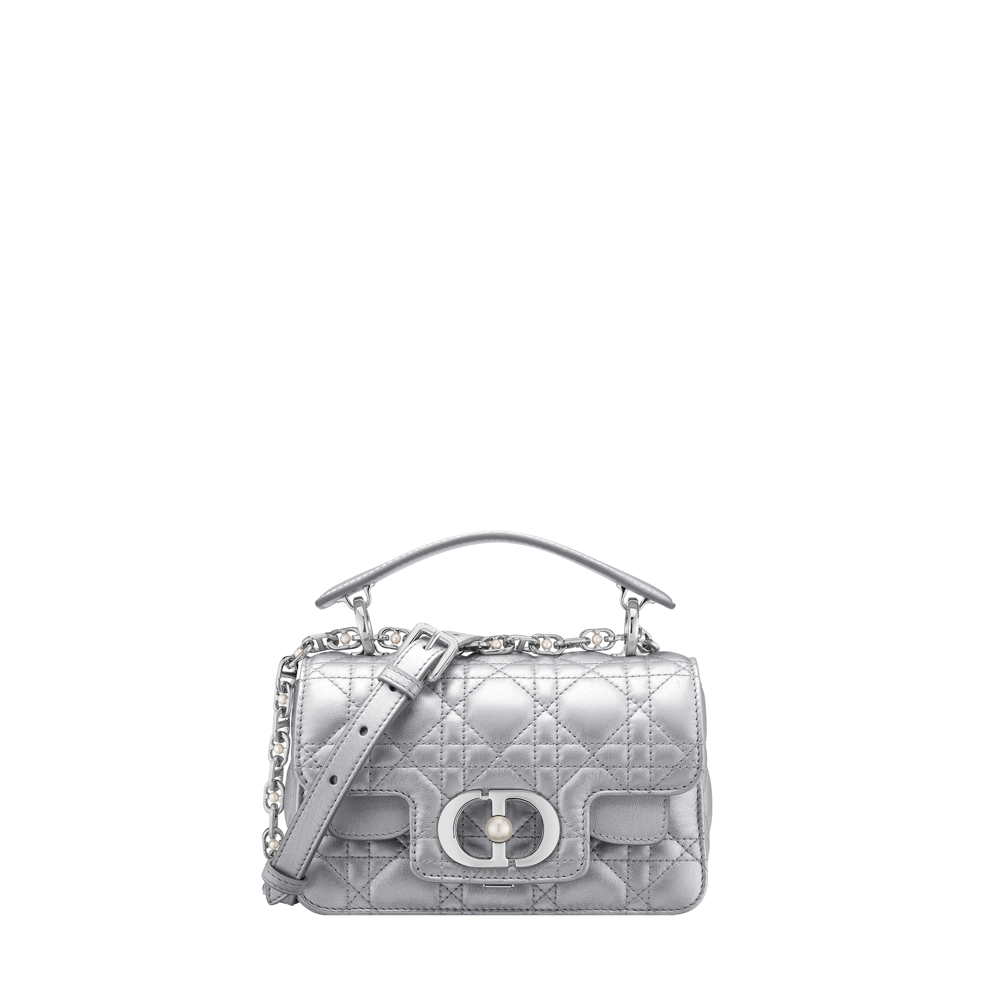 Mini Dior Jolie Top Handle Bag Silver-Tone Iridescent Metallic