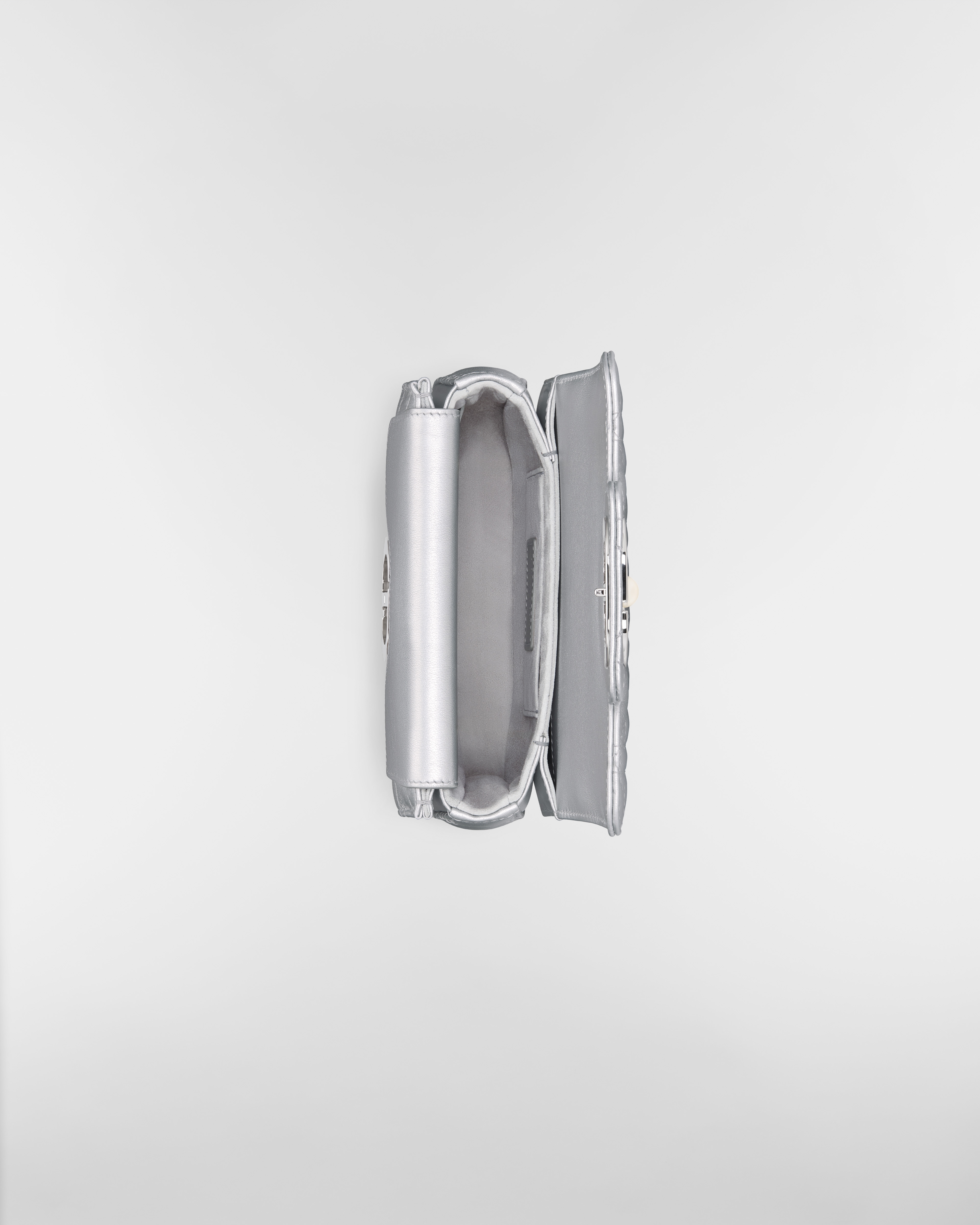 Mini Dior Jolie Top Handle Bag Silver-Tone Iridescent Metallic Cannage Calfskin E06