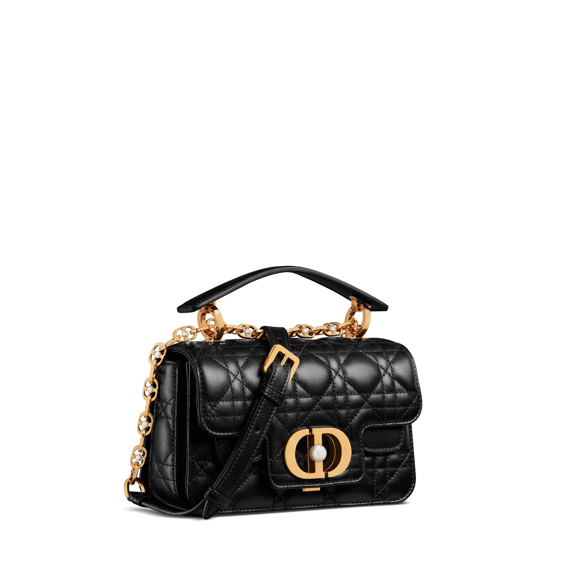 Mini Dior Jolie Top Handle Bag Black Cannage Calfskin E03