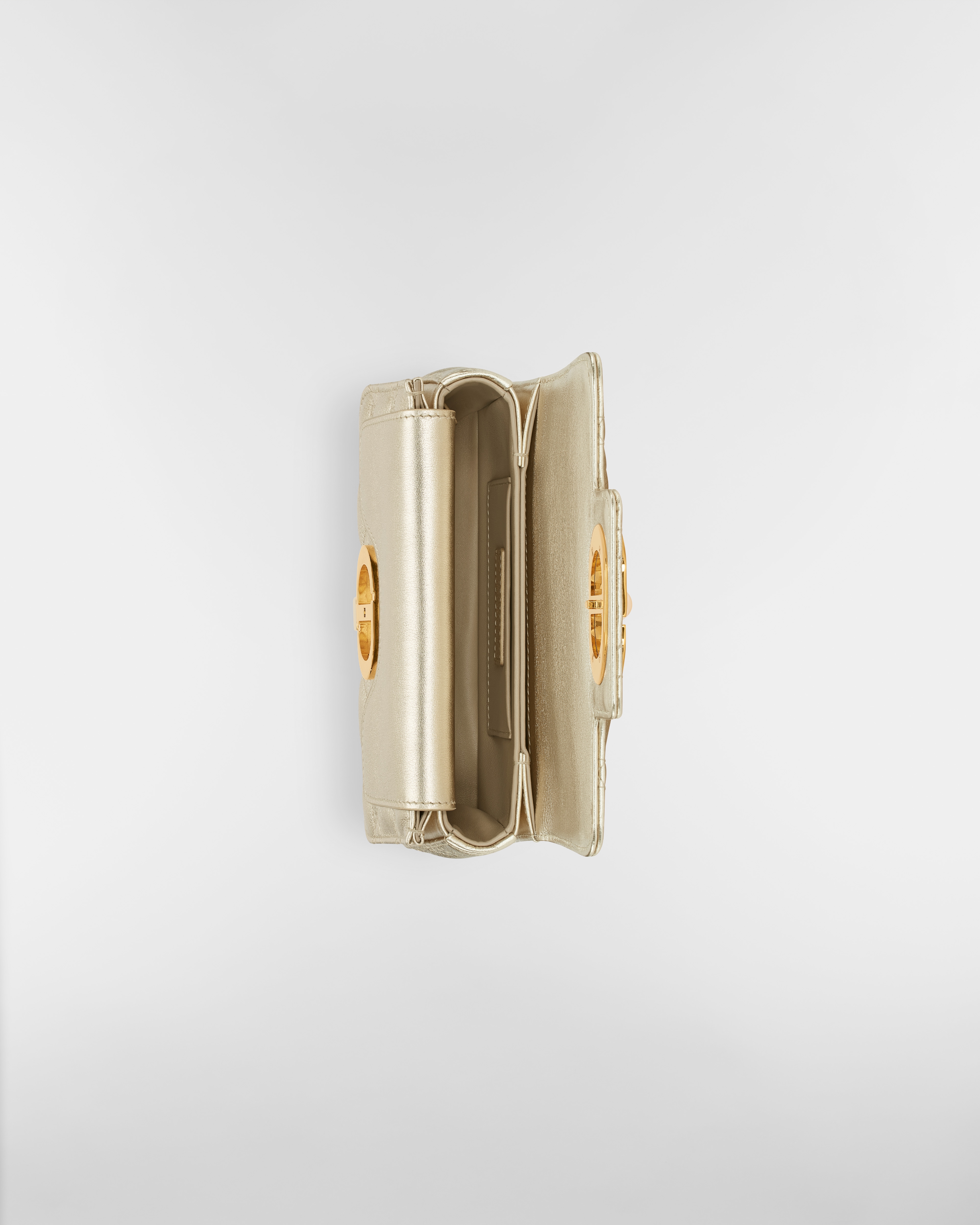 Mini Dior Jolie Top Handle Bag Metallic Gold-Tone Cannage Calfskin E06