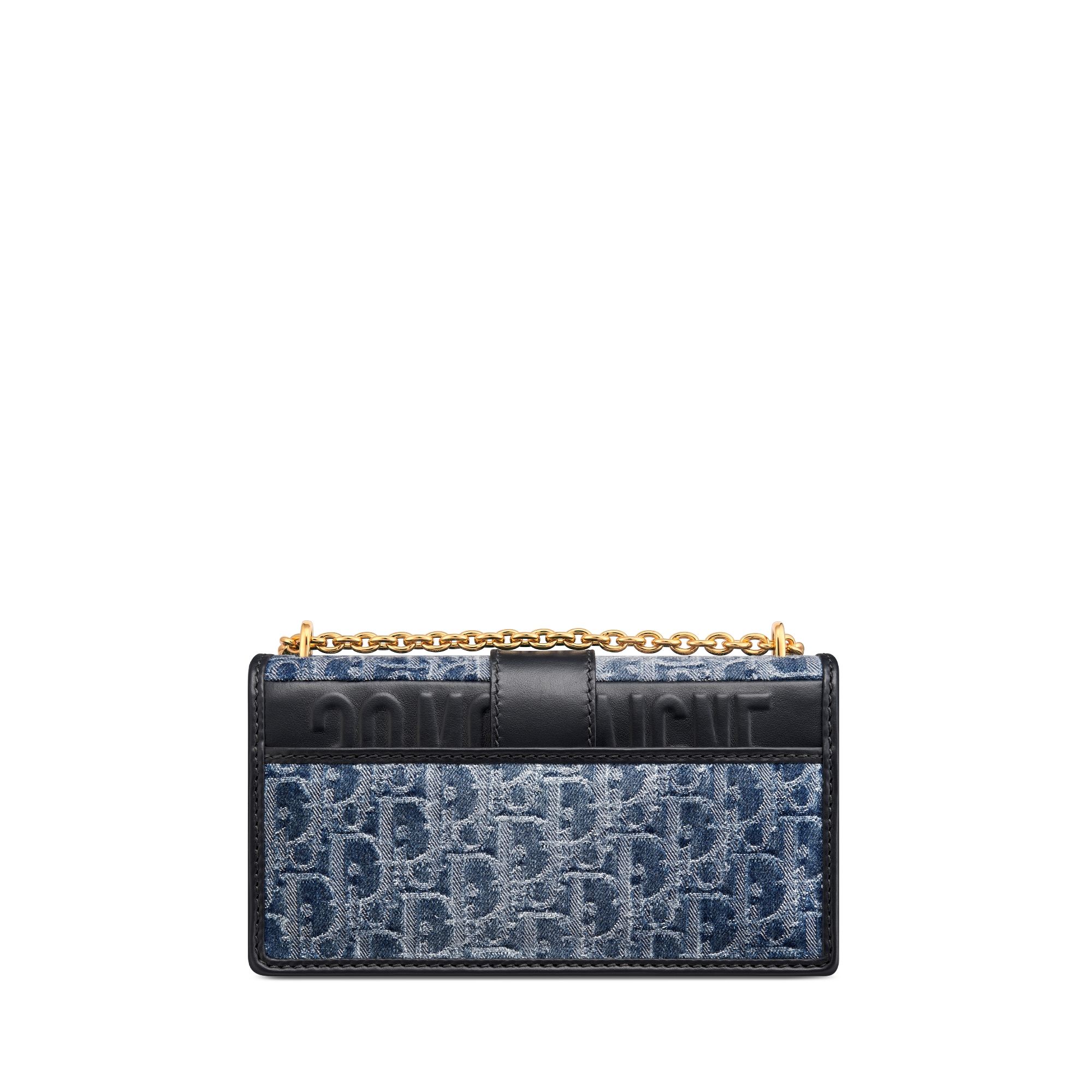 30 Montaigne East-West Bag with Chain Blue Denim Dior Oblique Jacquard E08