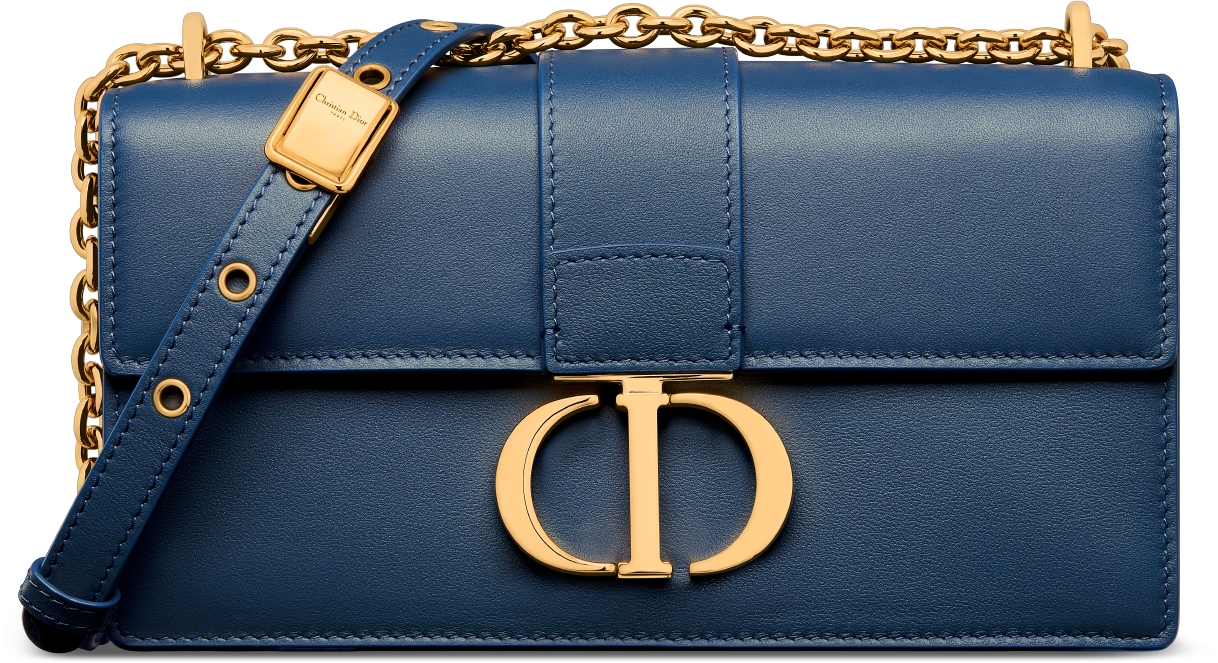 30 Montaigne East-West Bag with Chain Pastel Midnight Blue 