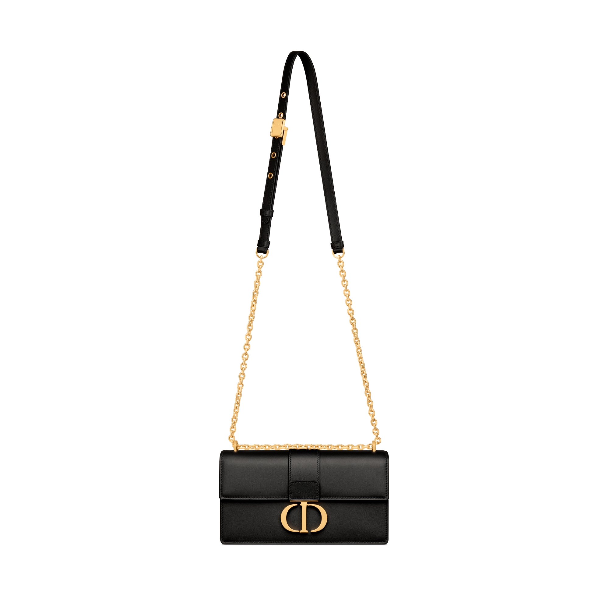 30 Montaigne East-West Tasche mit Kette Kalbsleder in Schwarz E07