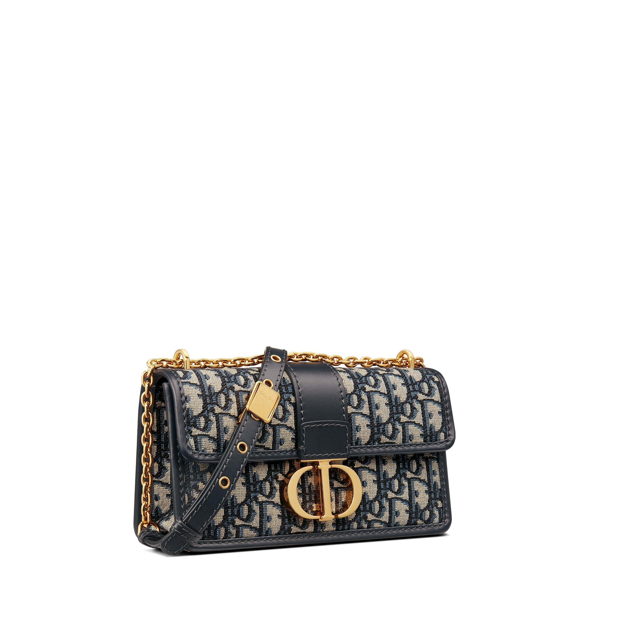 30 Montaigne East-West-tas met ketting Van blauwe Dior Oblique-jacquard E03