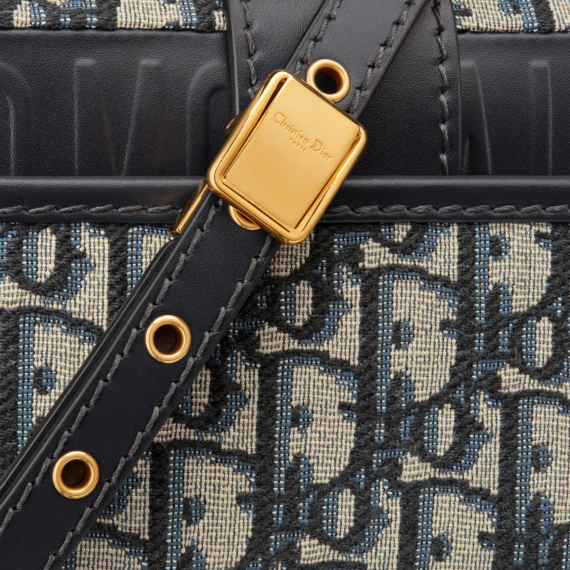 30 Montaigne East-West-tas met ketting Van blauwe Dior Oblique-jacquard E09