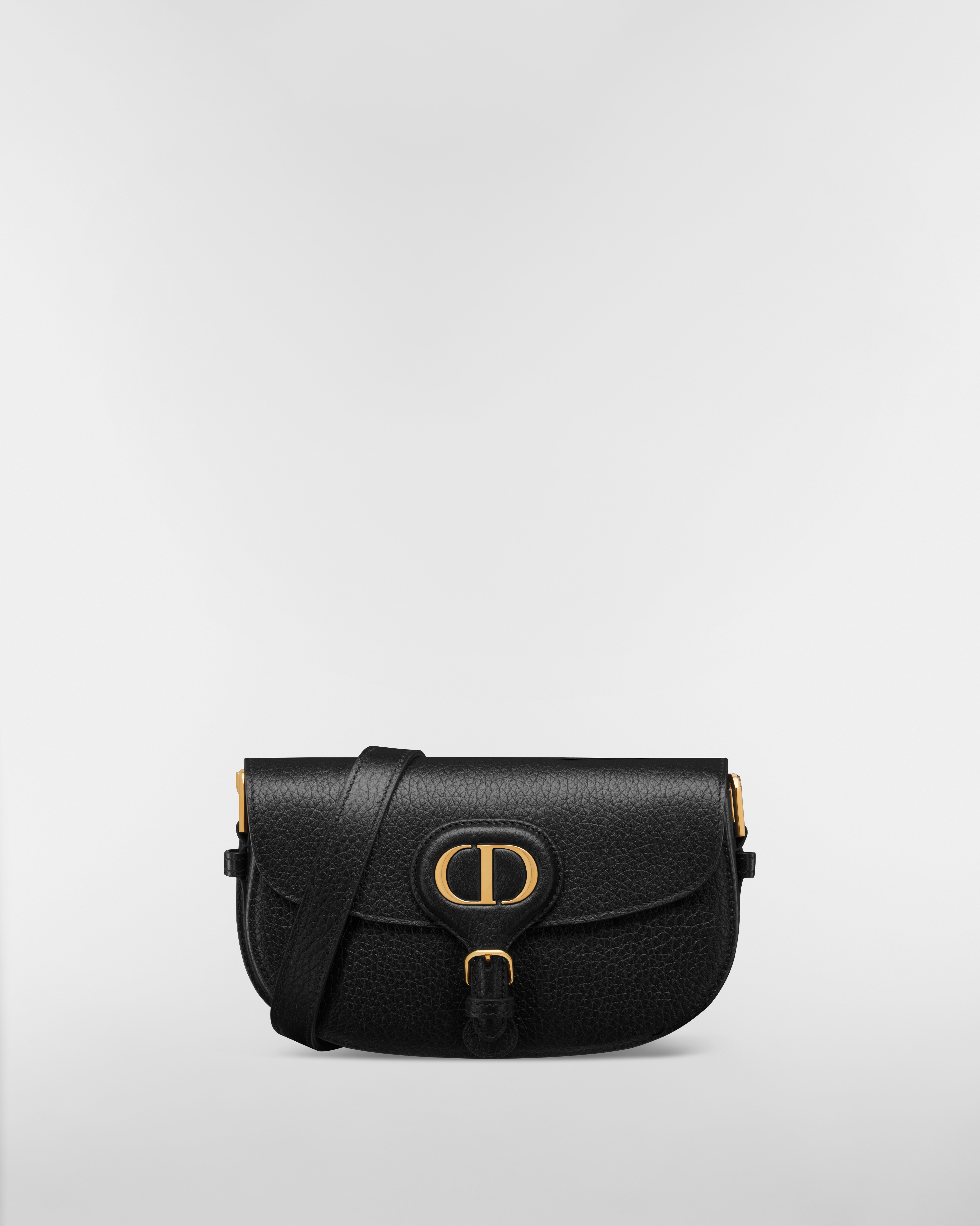 Dior Bobby East-West Tasche Genarbtes Kalbsleder in Schwarz E01