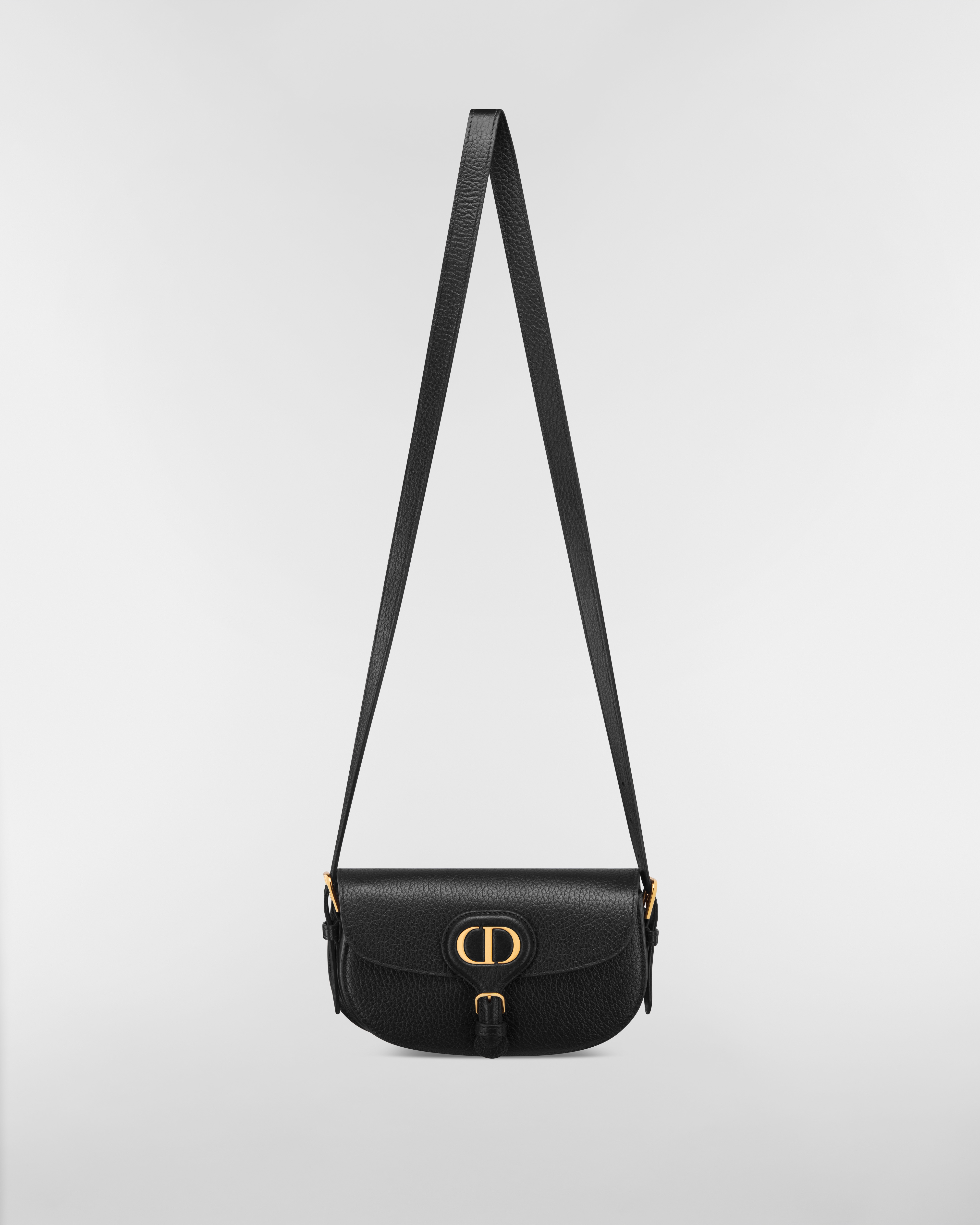 Dior Bobby East-West Tasche Genarbtes Kalbsleder in Schwarz E07