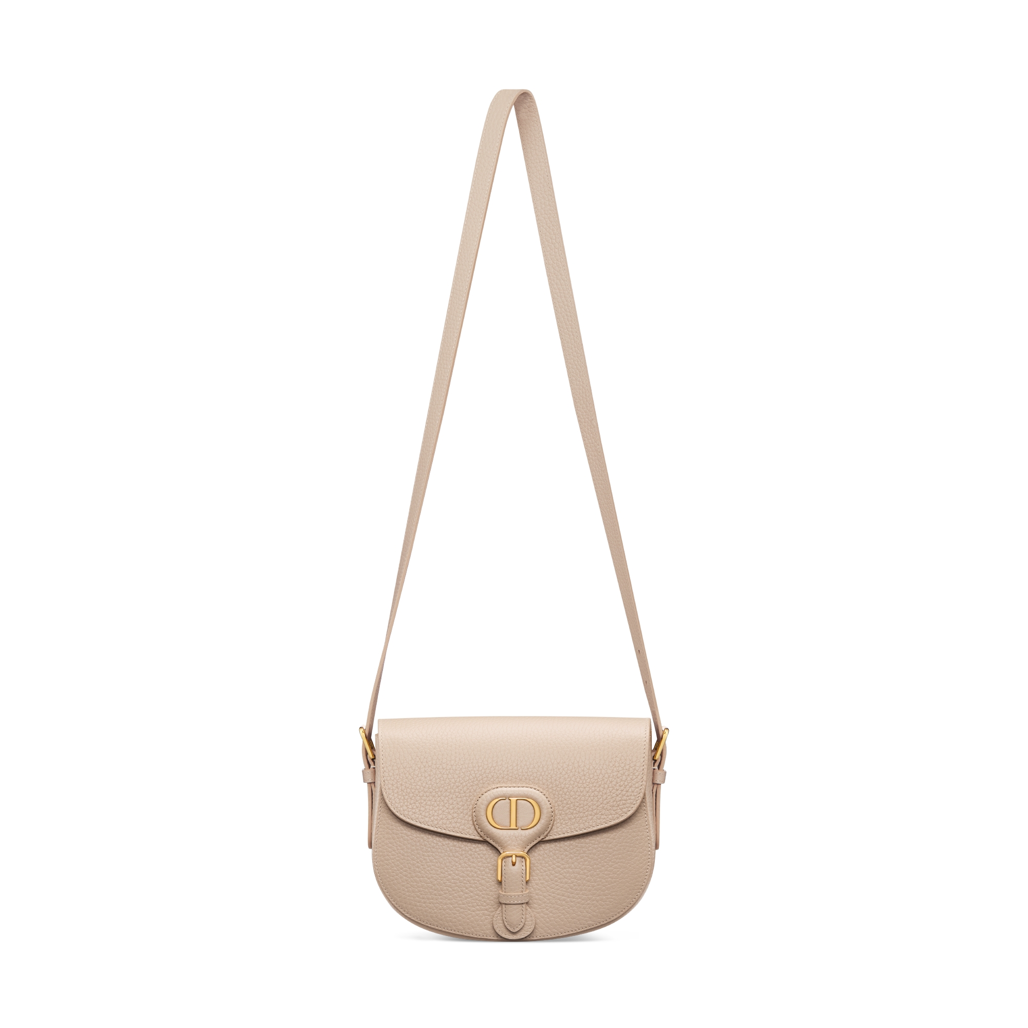 Middelgrote Dior Bobby-tas Poederbeige generfd kalfsleer E07