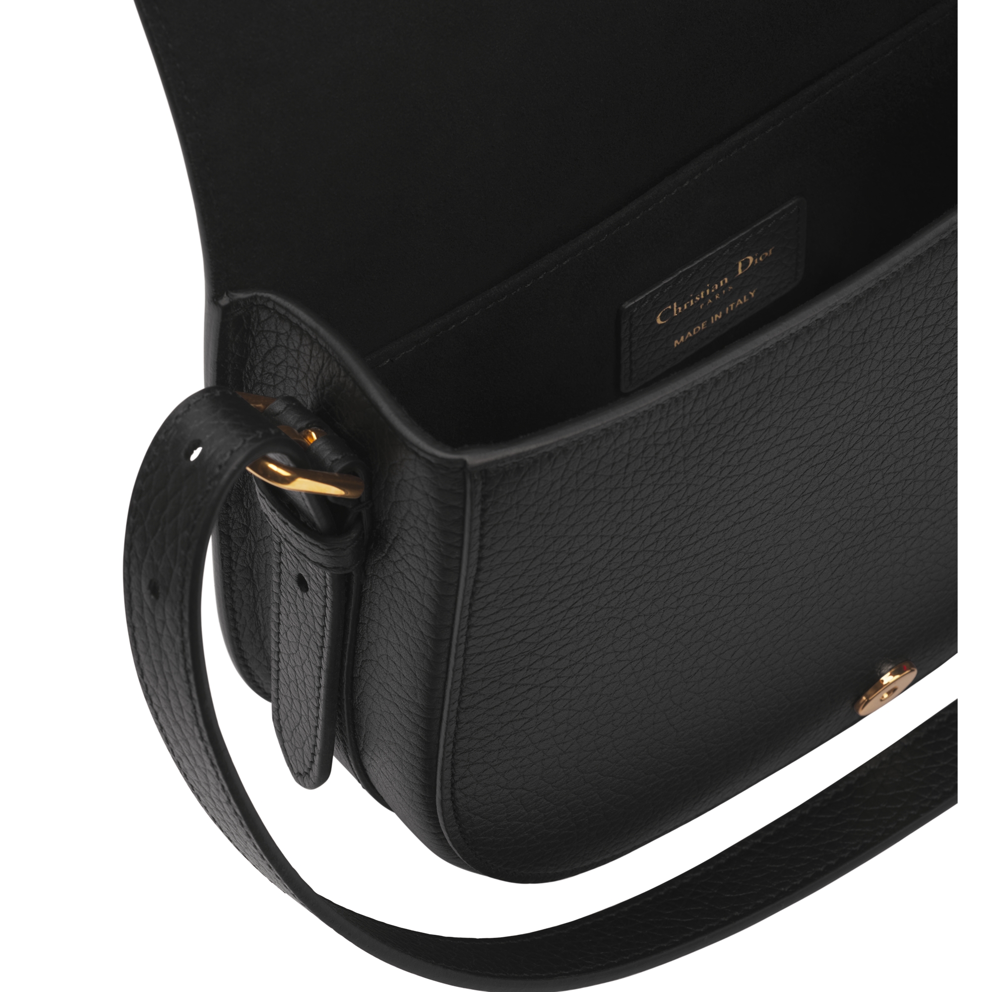 Medium Dior Bobby Bag Black Grained Calfskin E06