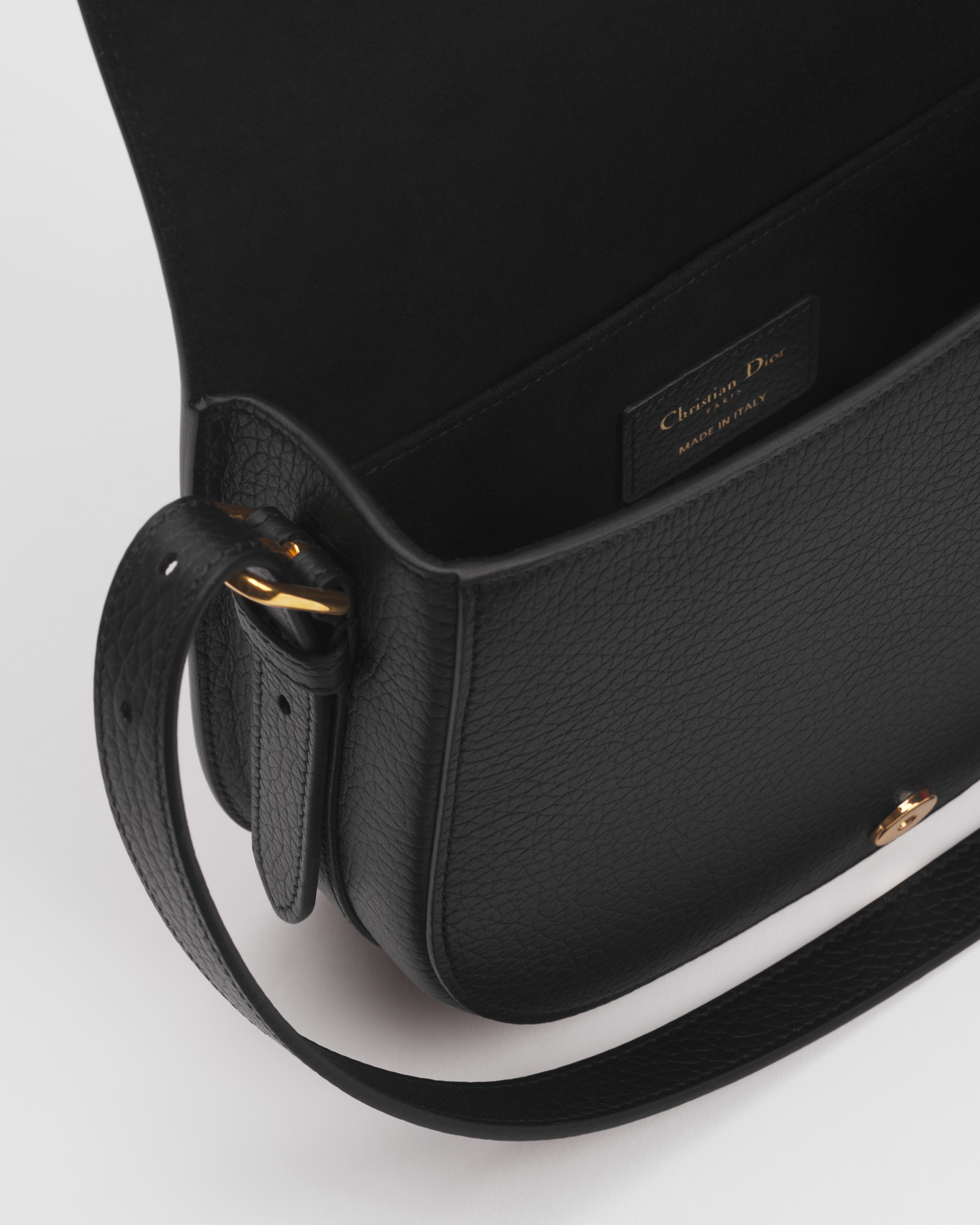 Medium Dior Bobby Bag Black Grained Calfskin E06