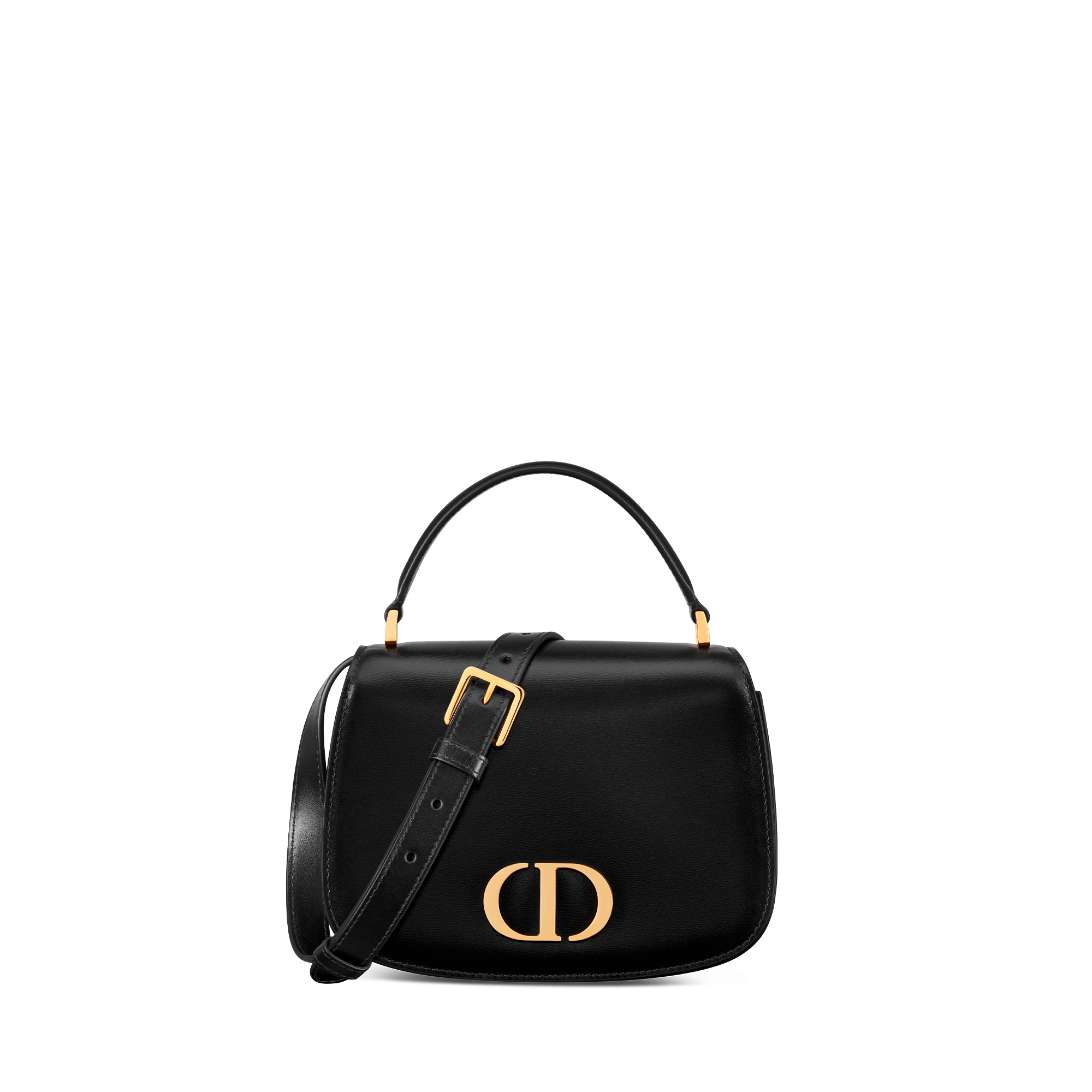 Medium 30 Montaigne Avenue Top Handle Bag Black Ribbed