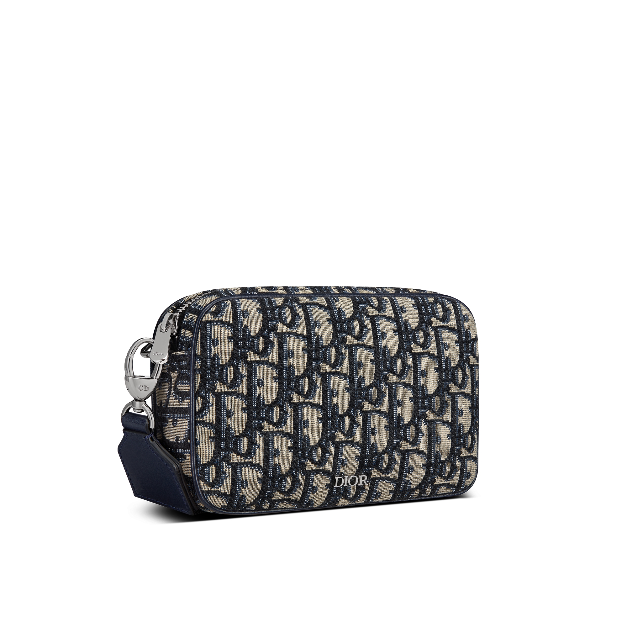 Kids' Small Multifunctional Bag Beige and Black Dior Oblique Jacquard E03