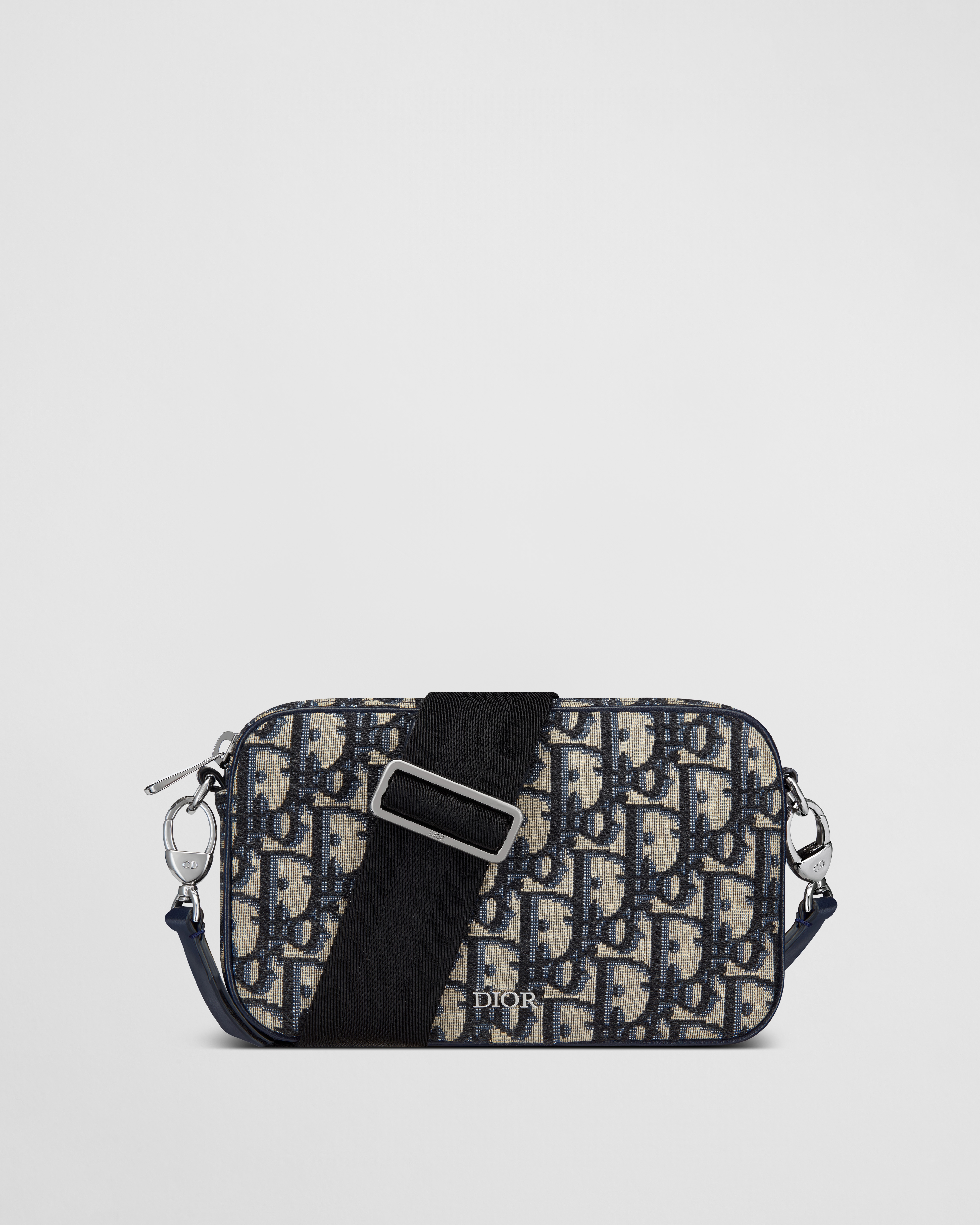 Kleine, multifunktionelle Tasche für Kinder Dior Oblique Jacquard in Beige und Schwarz E01