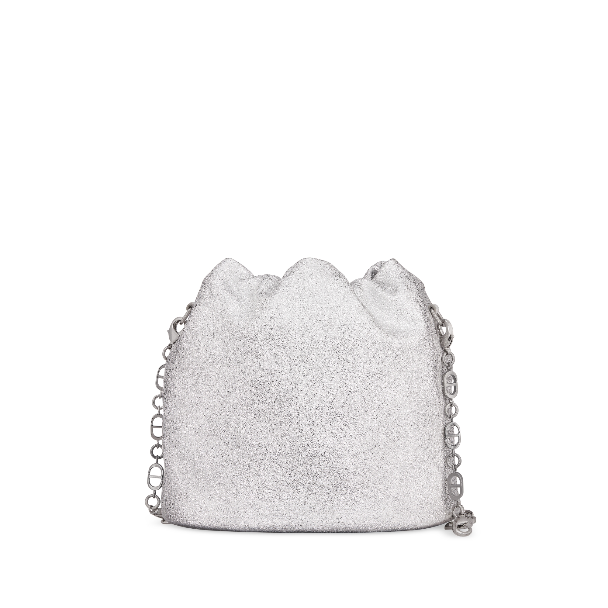 Sac bourse enfant Cuir d'agneau métallisé argenté E08