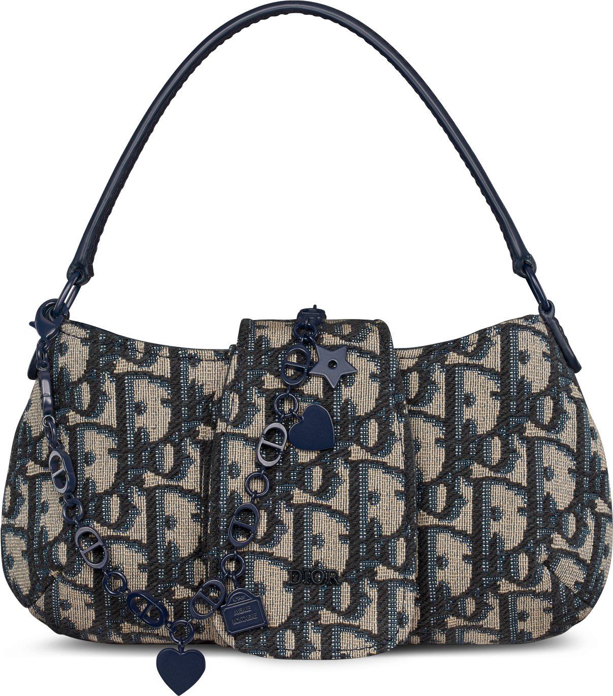 Kids Bow Bag Beige and Blue Dior Oblique Jacquard DIOR