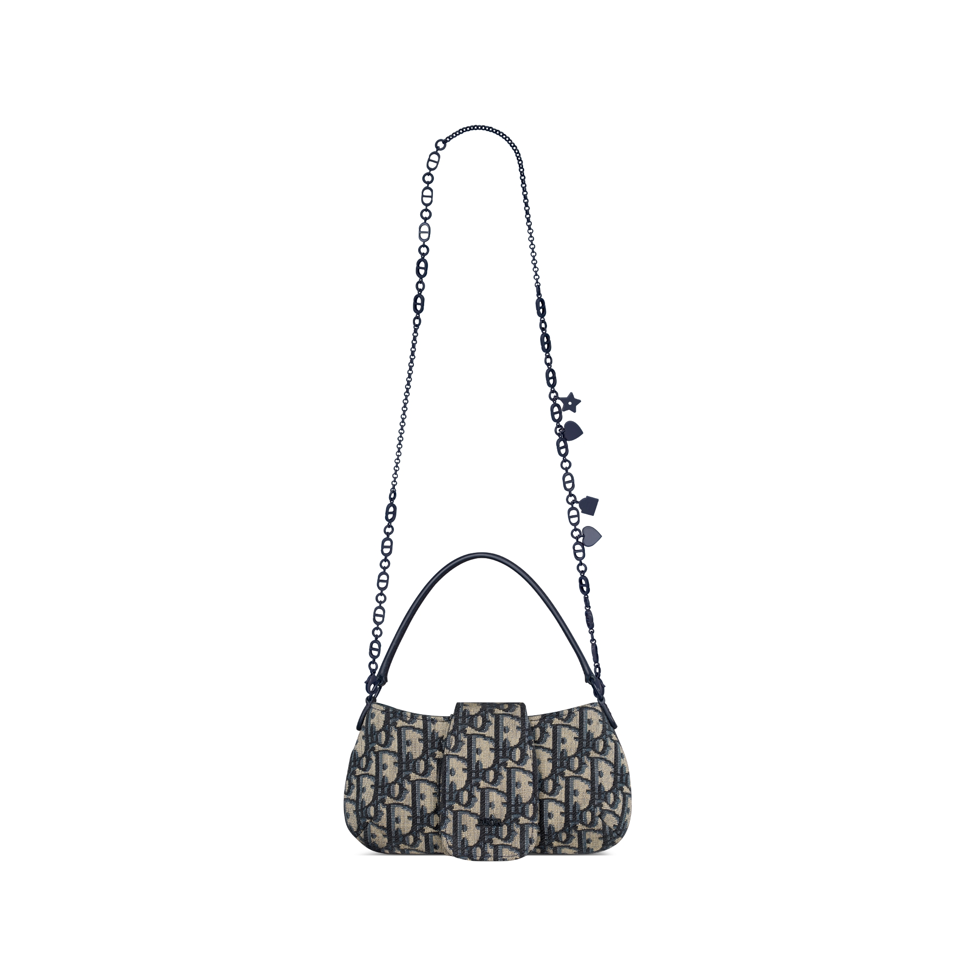 Kids' Bow Bag Beige and Blue Dior Oblique Jacquard E07