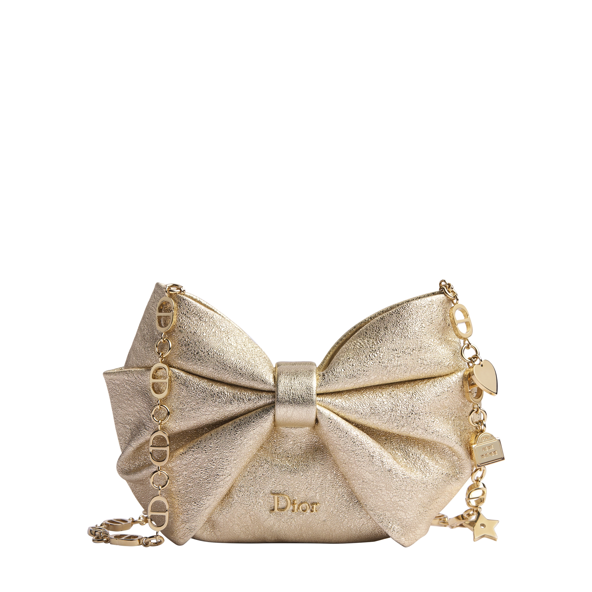 Bow Mini Bag Gold-Tone Metallic Lambskin E01